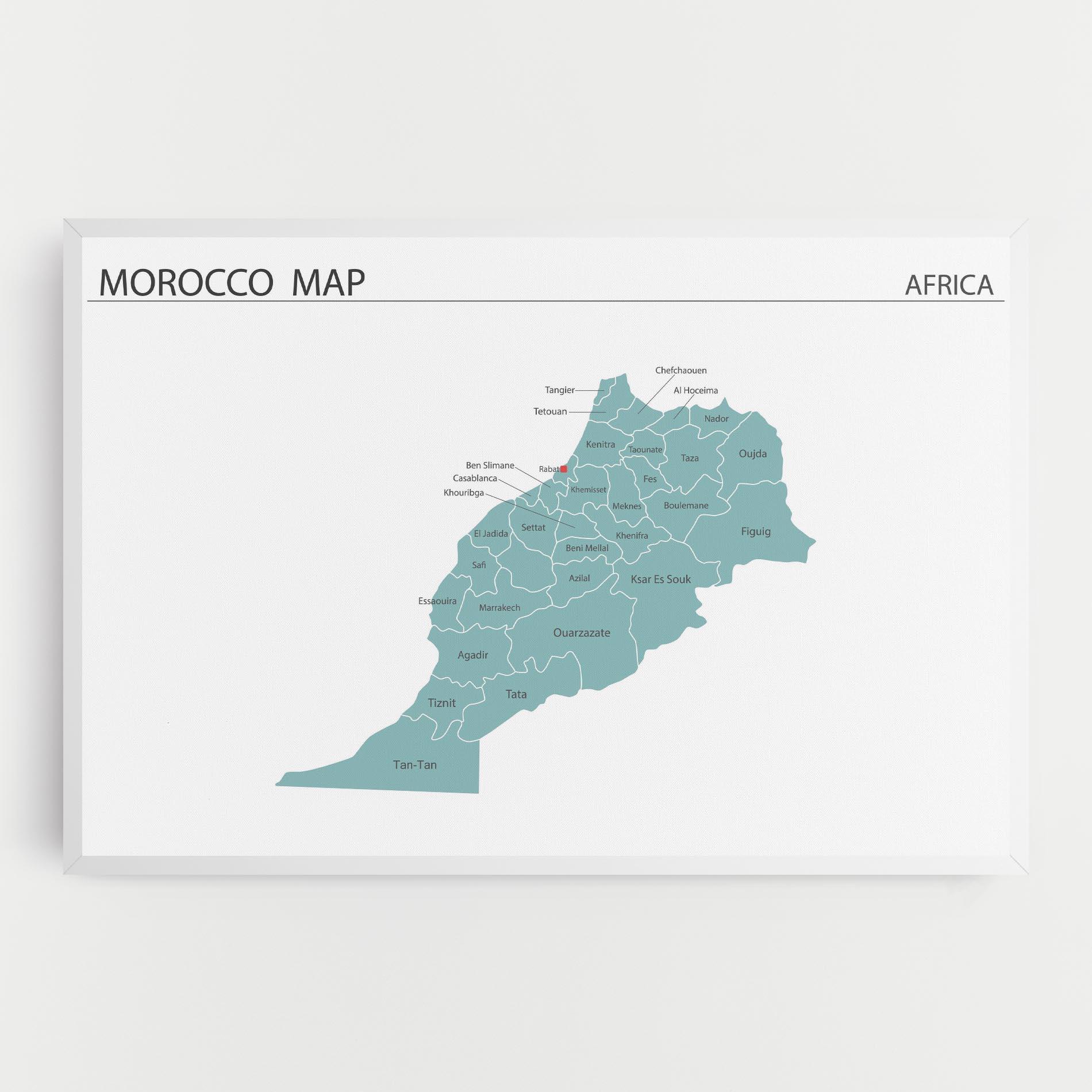 Leinwandbild Morocco Map mockup 0