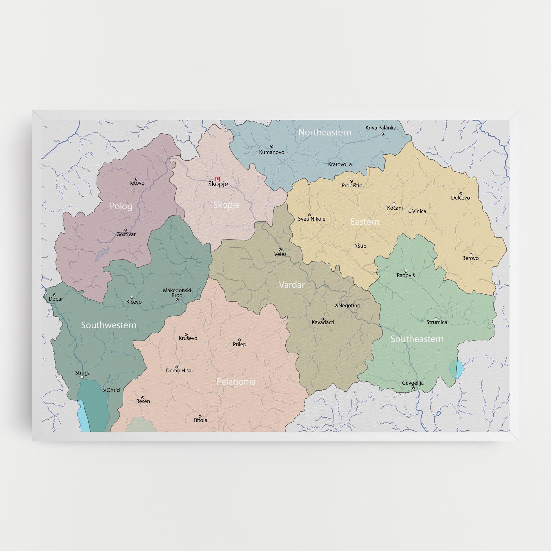 Leinwandbild North Macedonia Map mockup 0