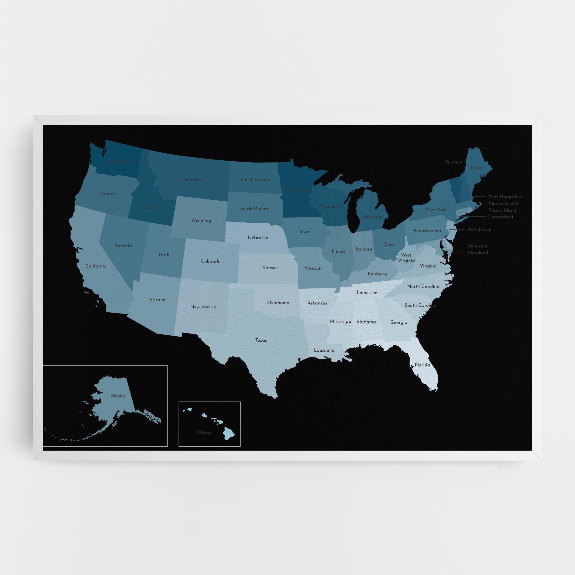 Leinwandbild Sua Blue Map mockup 0