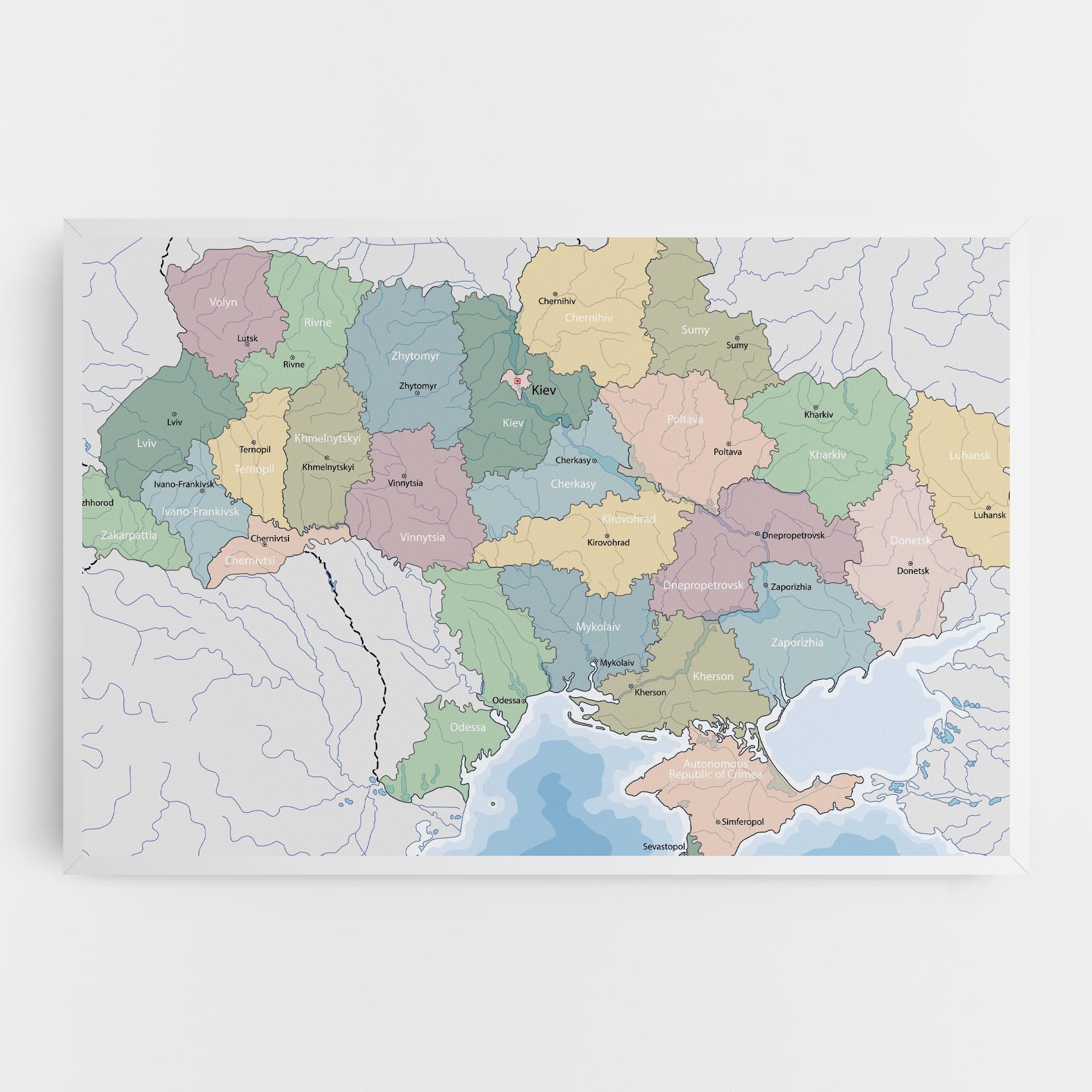 Leinwandbild Ukraine Map mockup 0