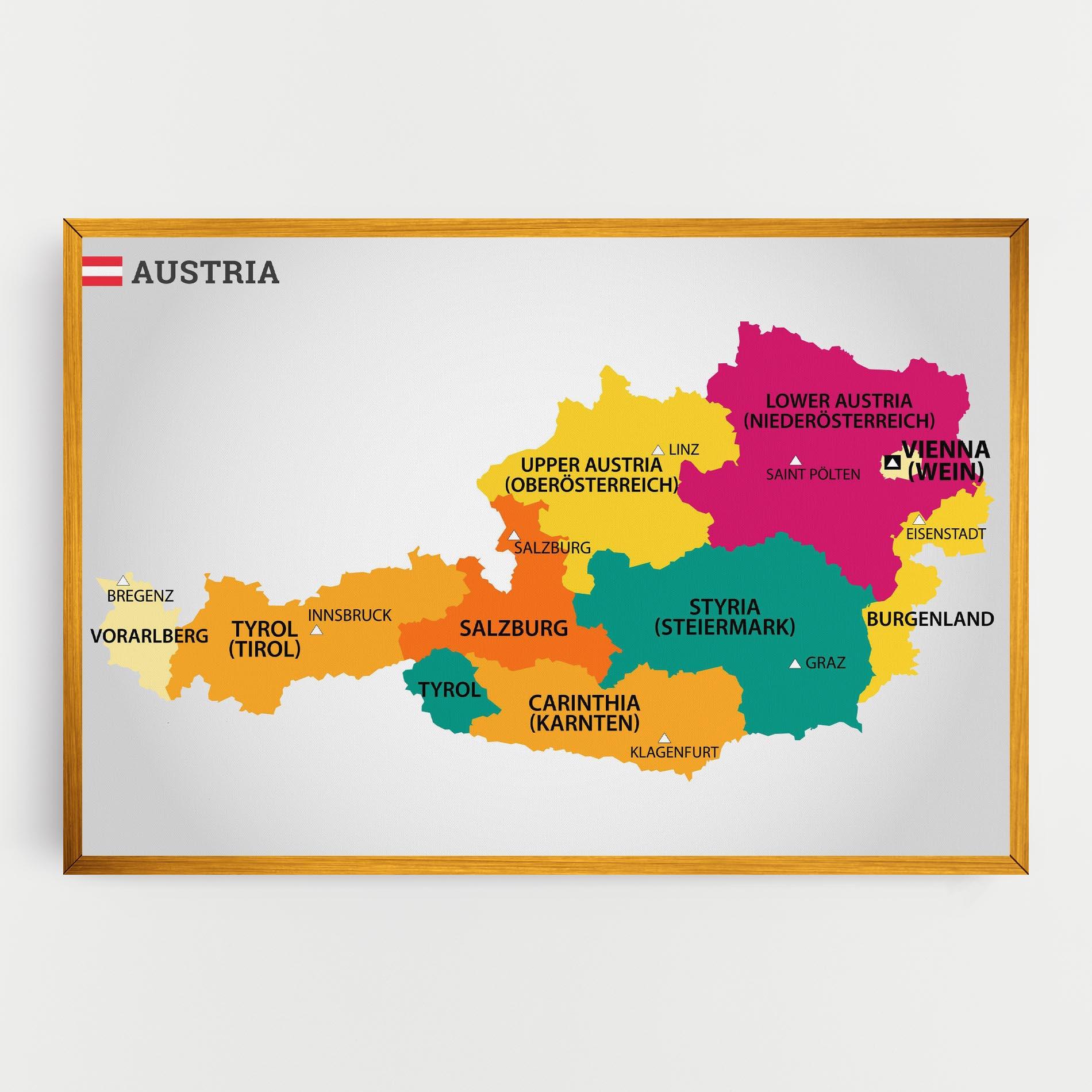 Leinwandbild Austria Color Map mockup 0