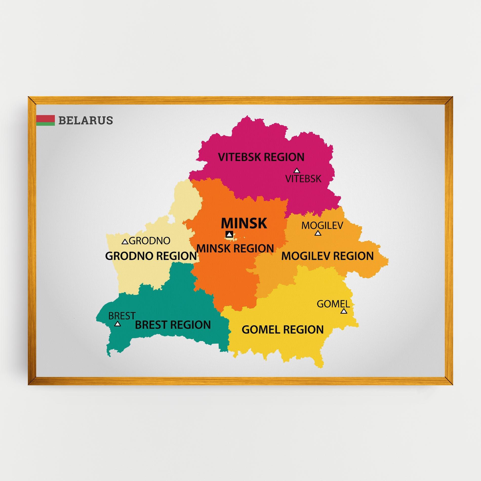 Leinwandbild Belarus Color Map mockup 0