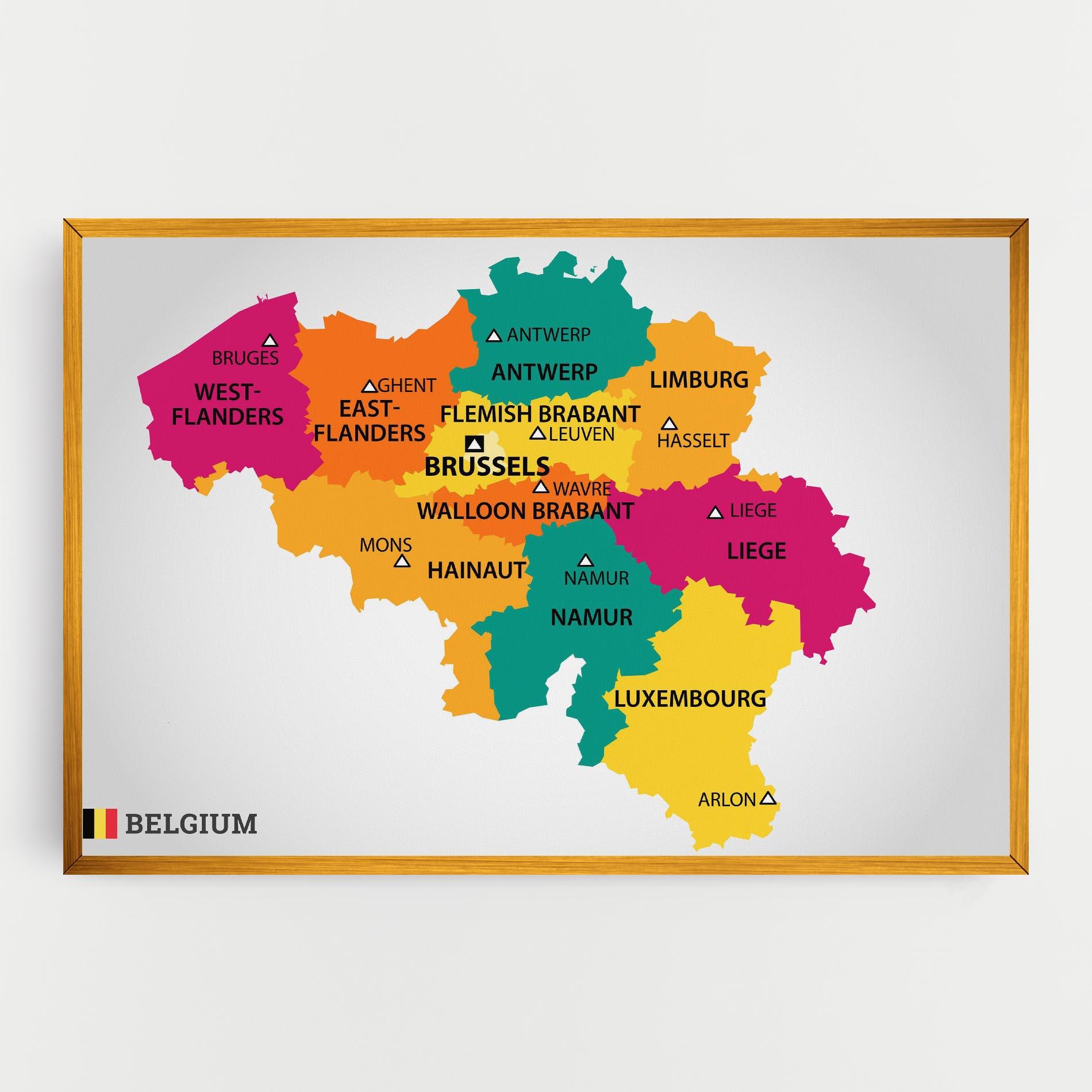 Leinwandbild Belgium Color Map mockup 0