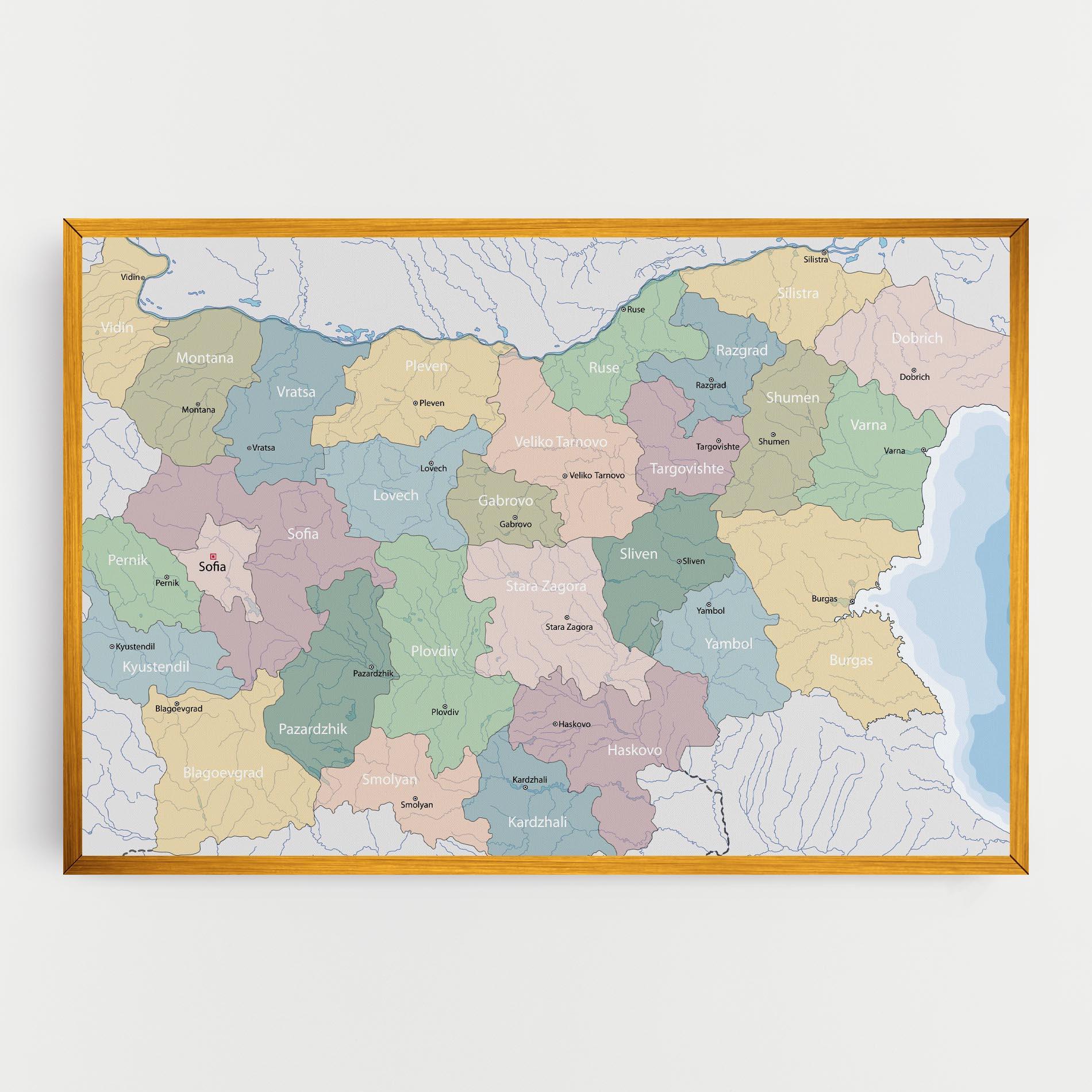 Leinwandbild Bulgaria Map mockup 0