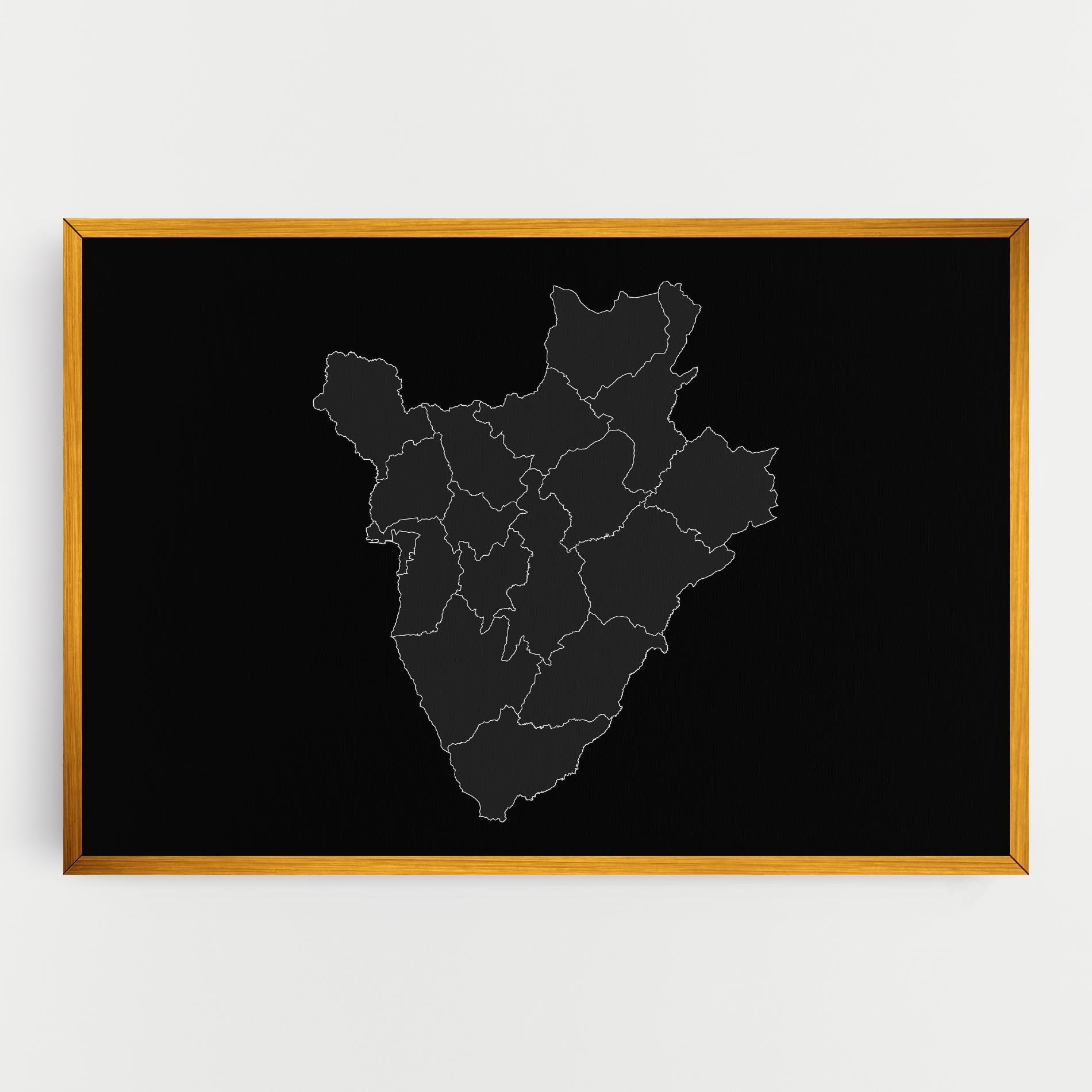 Leinwandbild Burundi Grey Map mockup 0