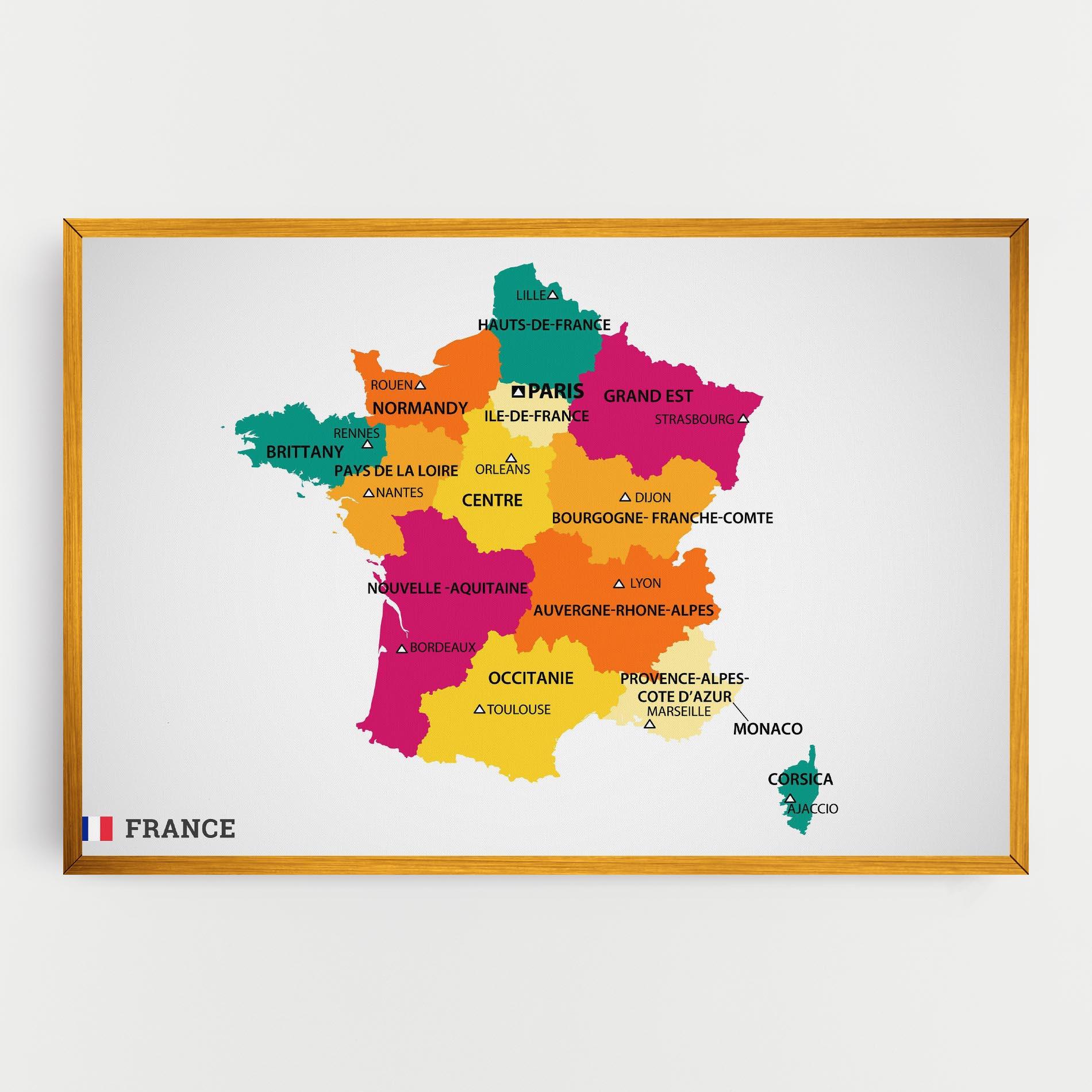 Leinwandbild France Color Map mockup 0