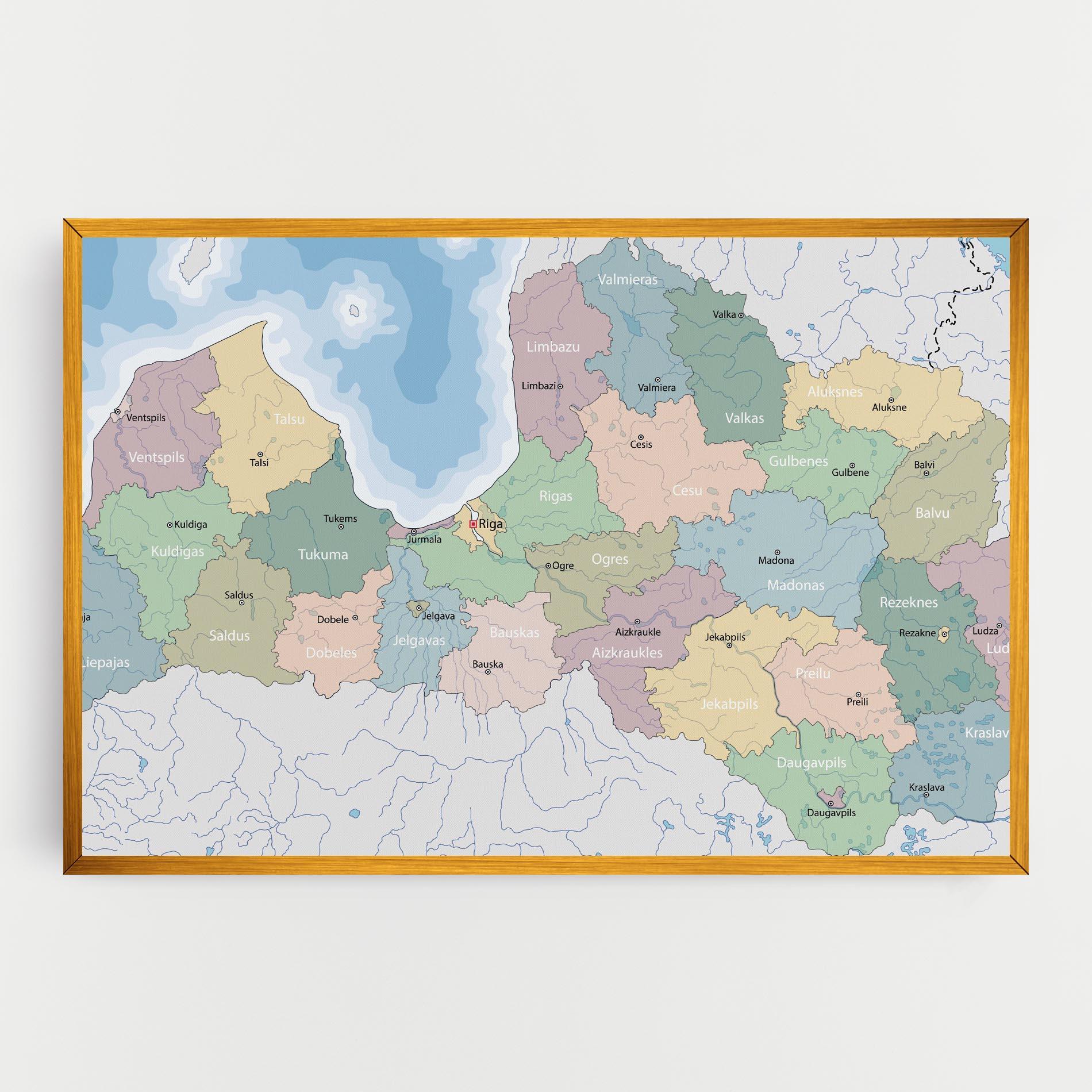 Leinwandbild Latvia Color Map mockup 0