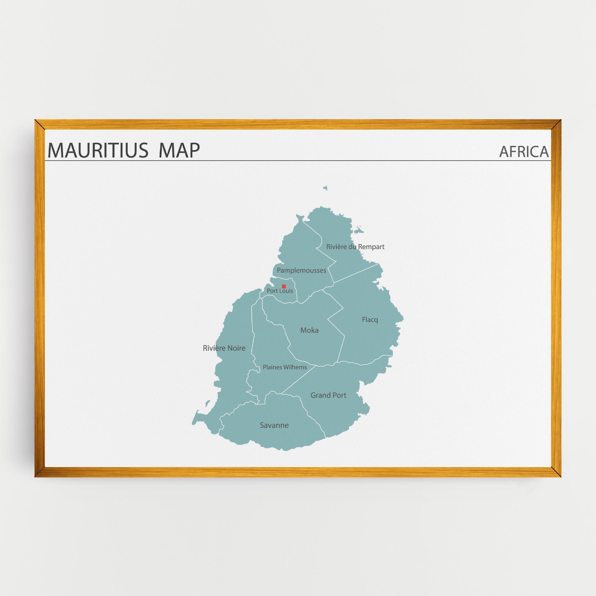Leinwandbild Mauritius Map mockup 0