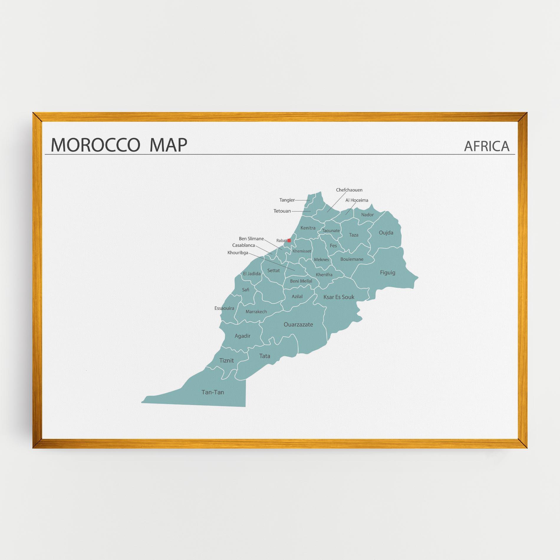 Leinwandbild Morocco Map mockup 0