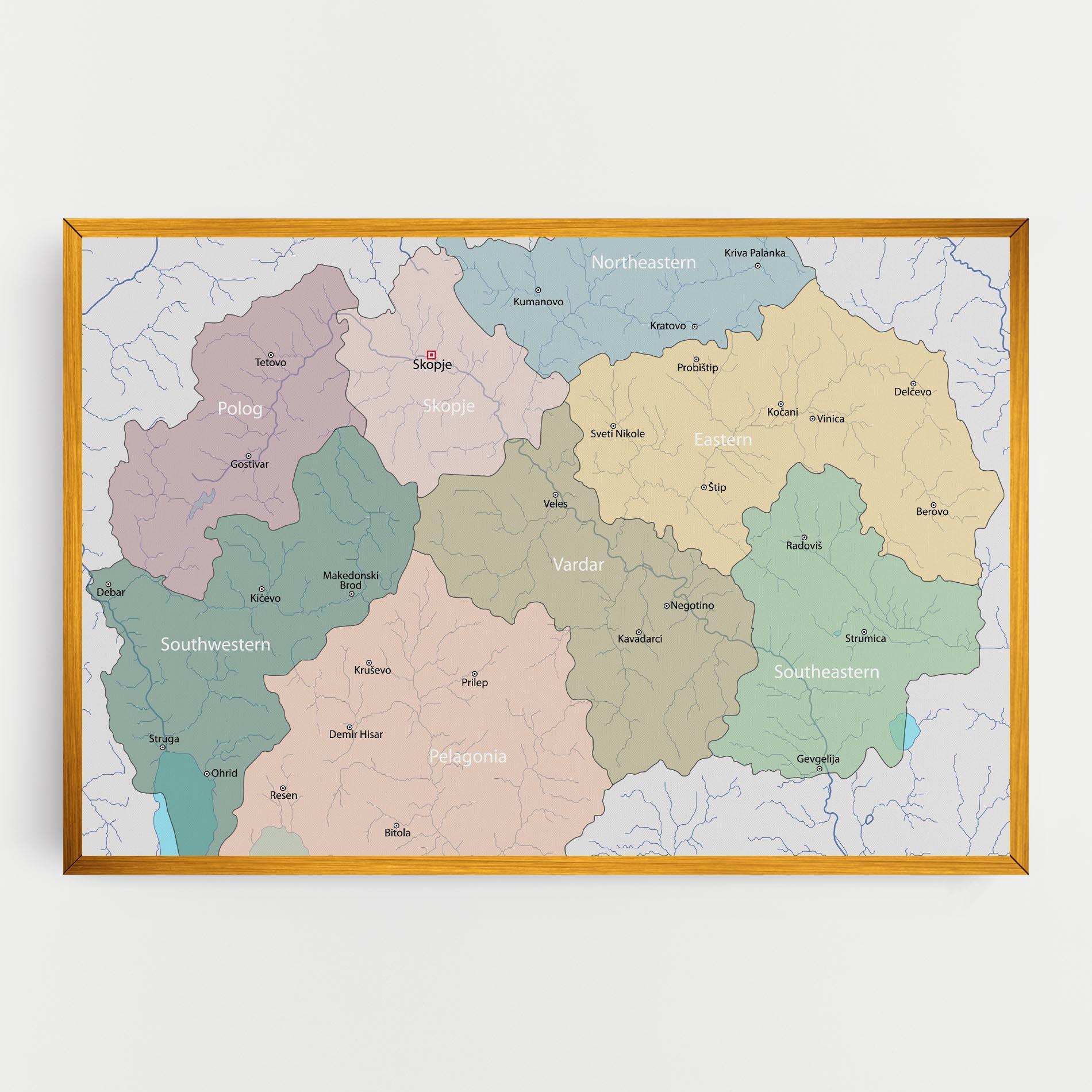 Leinwandbild North Macedonia Map mockup 0