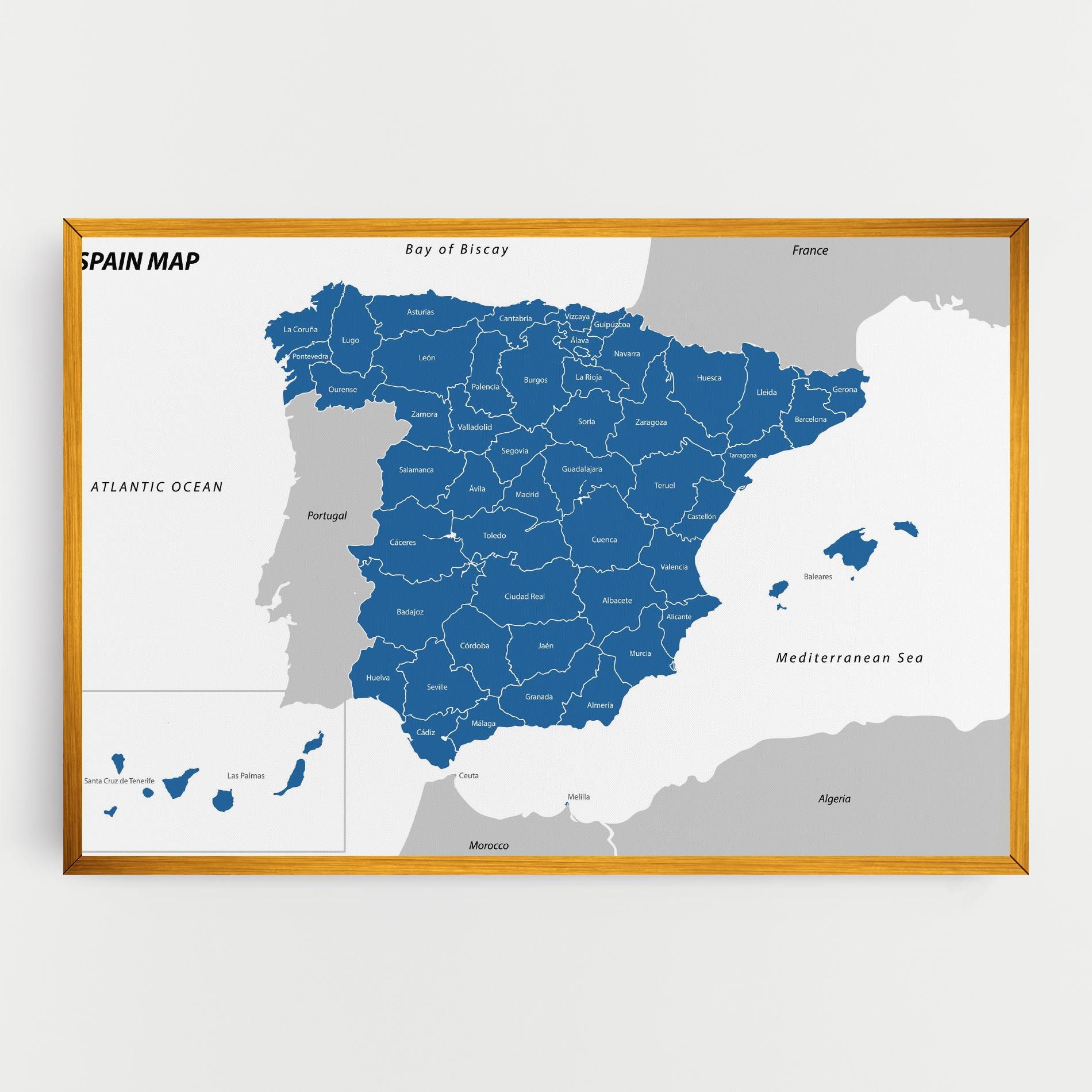 Spain Blue Map mockup 0