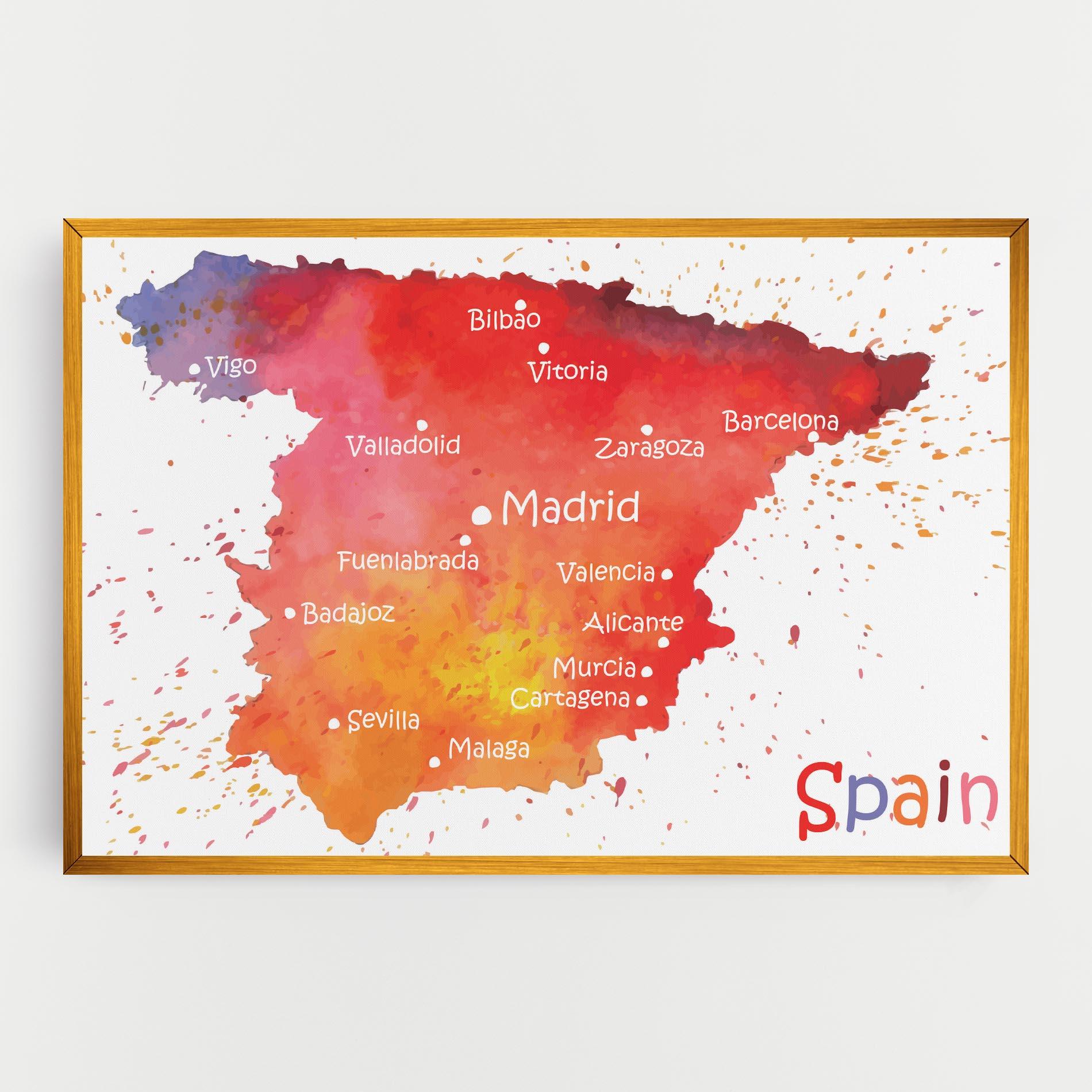 Leinwandbild Spain Map mockup 0