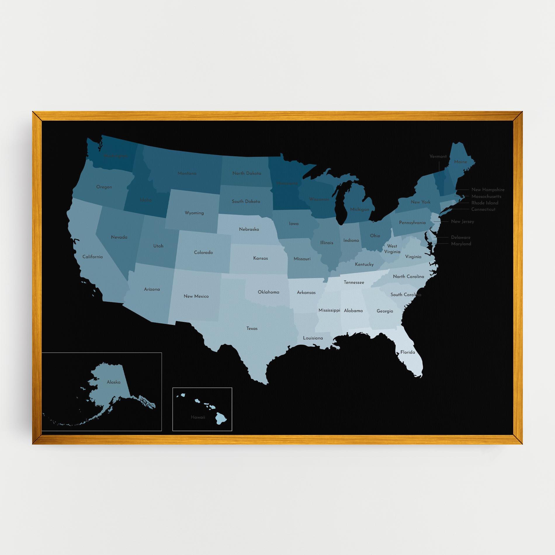 Leinwandbild Sua Blue Map mockup 0