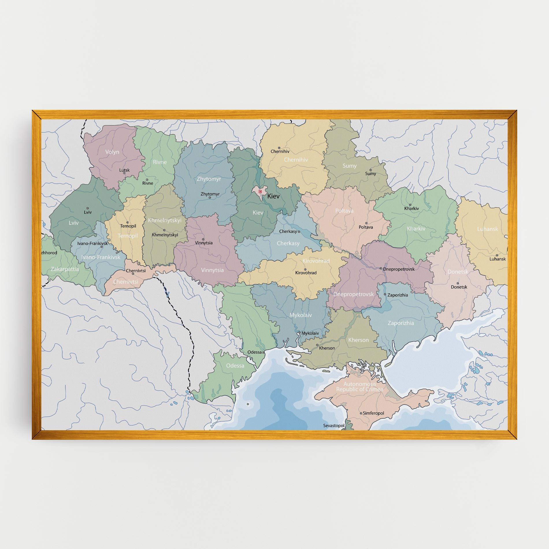 Leinwandbild Ukraine Map mockup 0