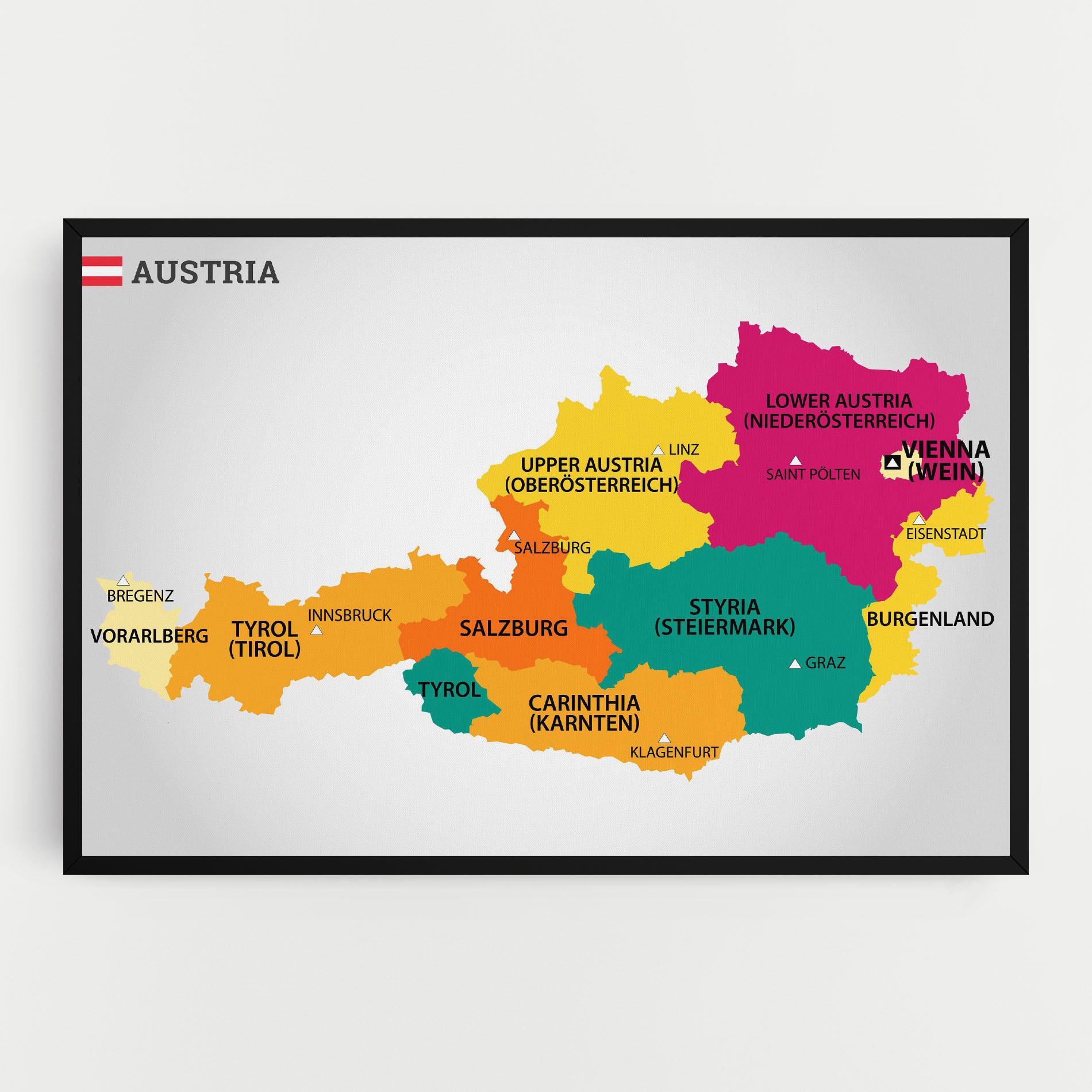 Leinwandbild Austria Color Map mockup 0
