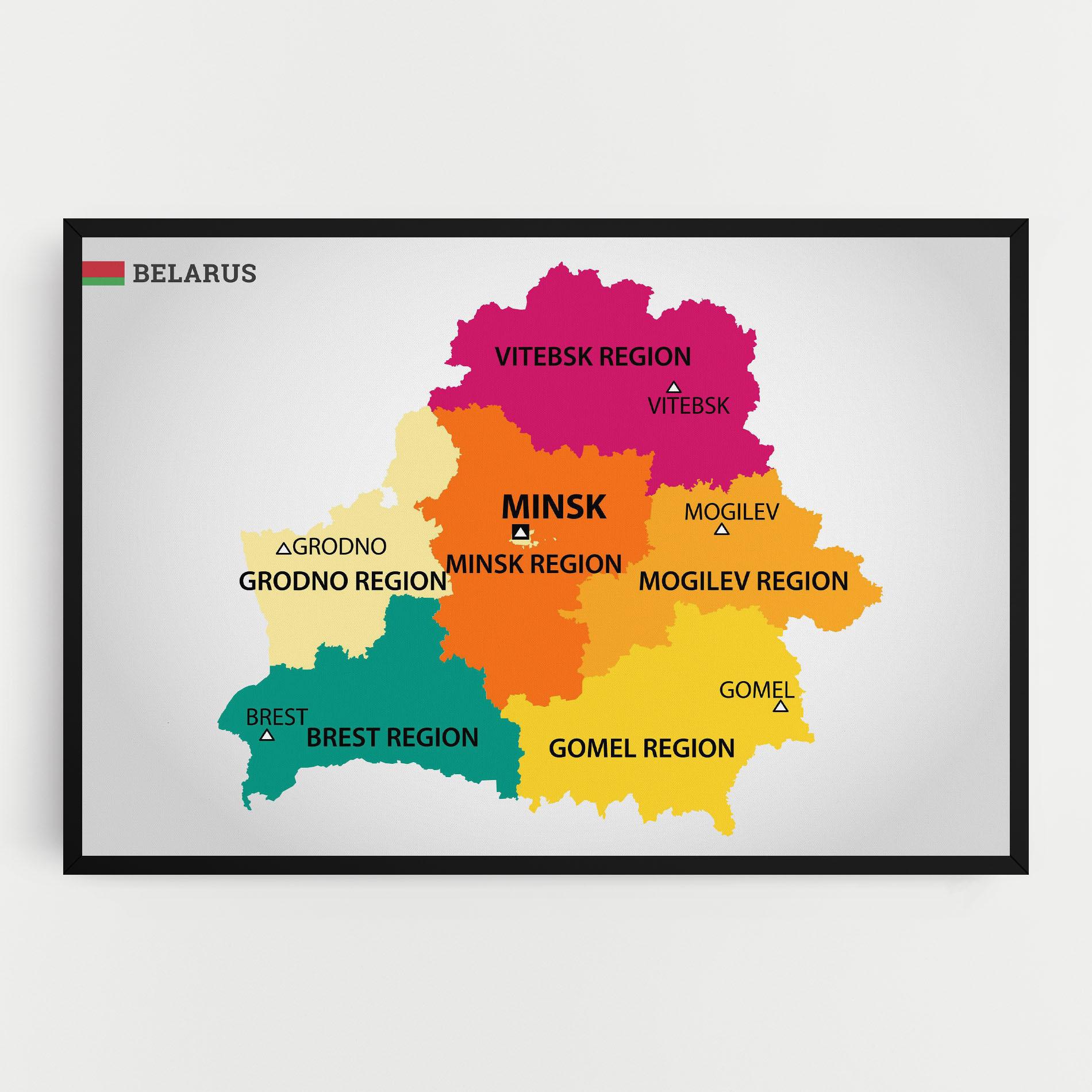 Leinwandbild Belarus Color Map mockup 0