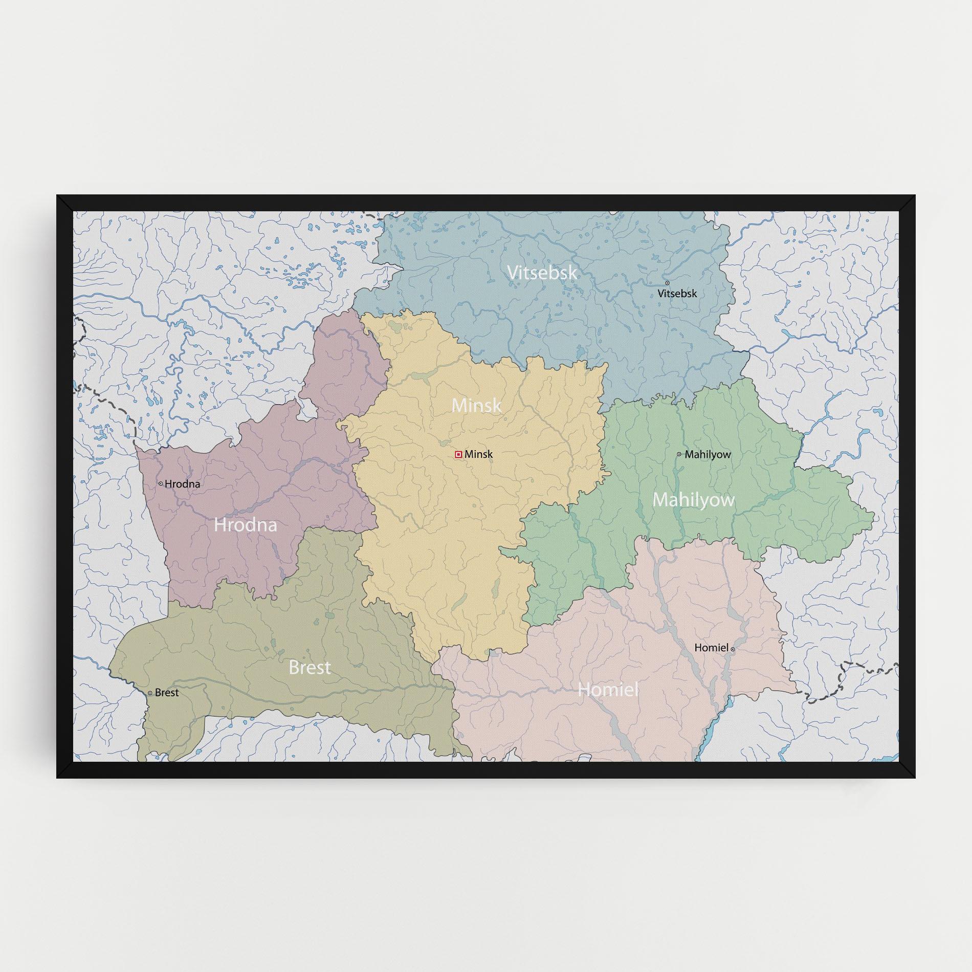 Leinwandbild Belarus Map mockup 0