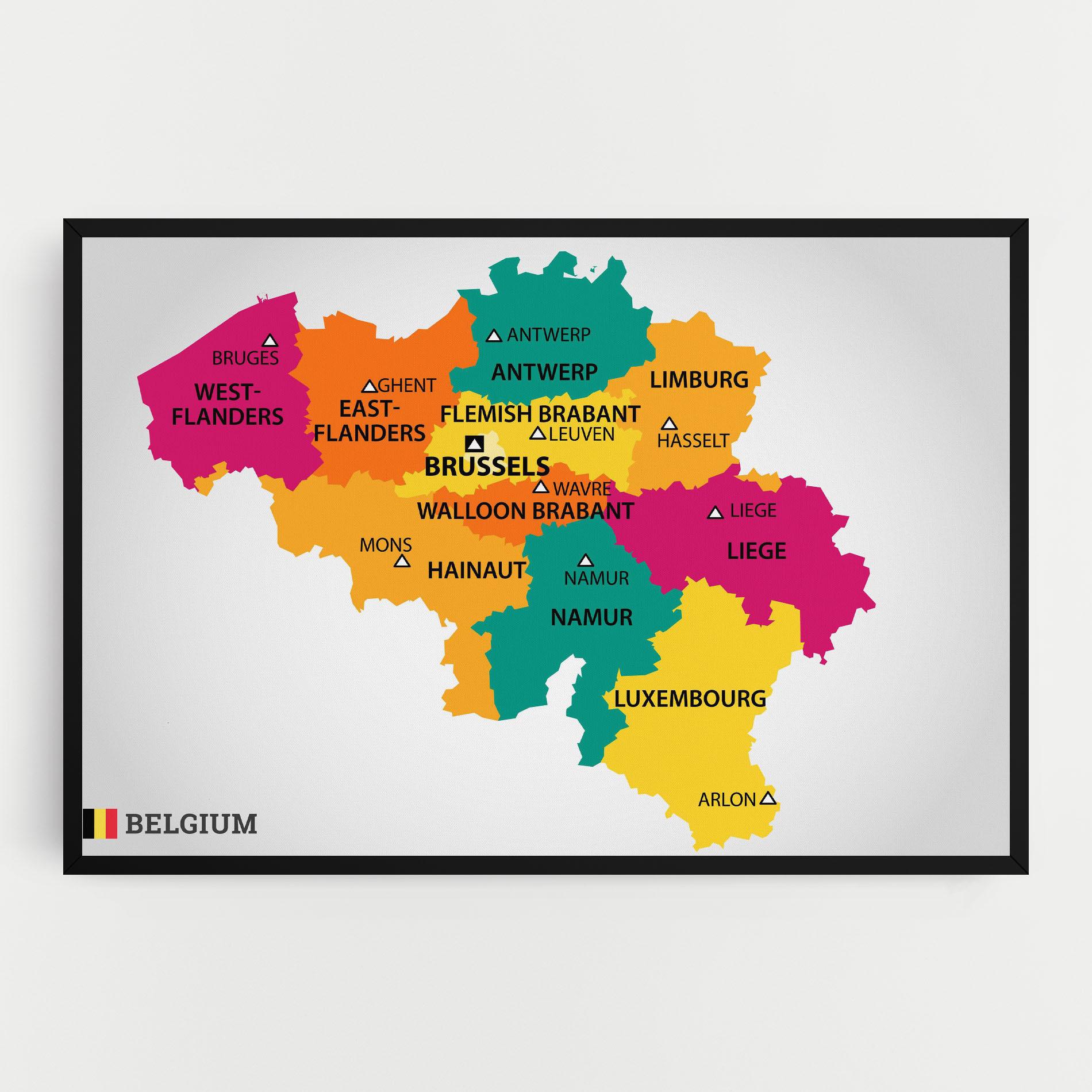 Leinwandbild Belgium Color Map mockup 0