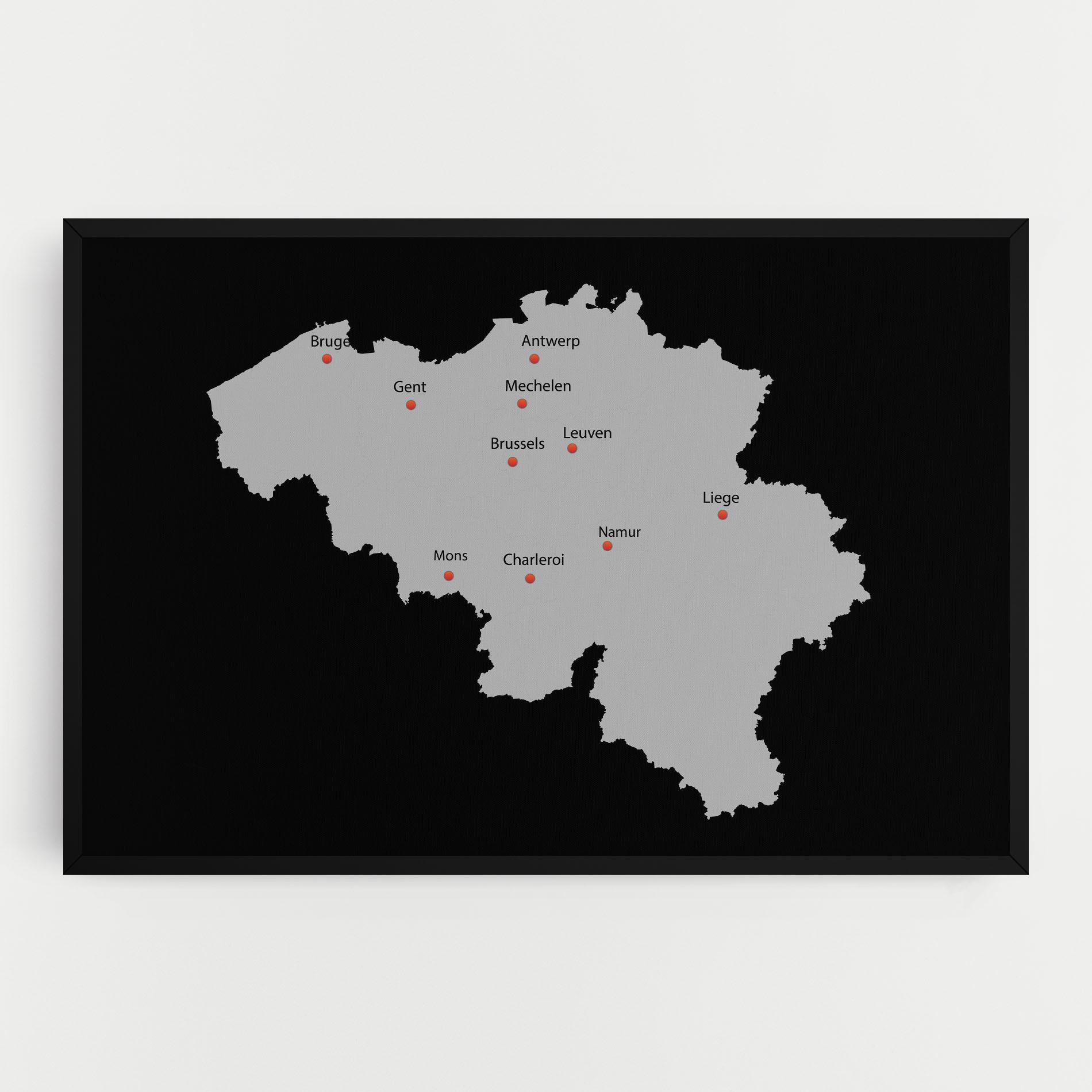 Leinwandbild Belgium Map mockup 0