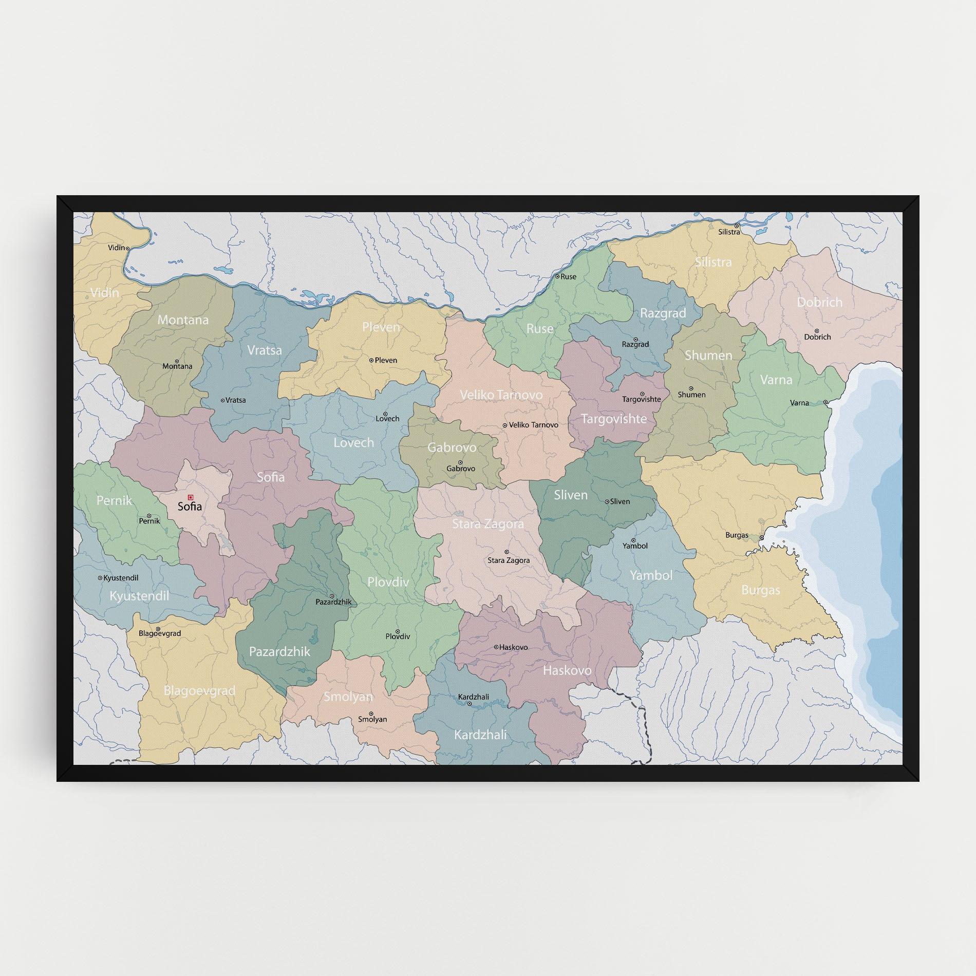 Leinwandbild Bulgaria Map mockup 0