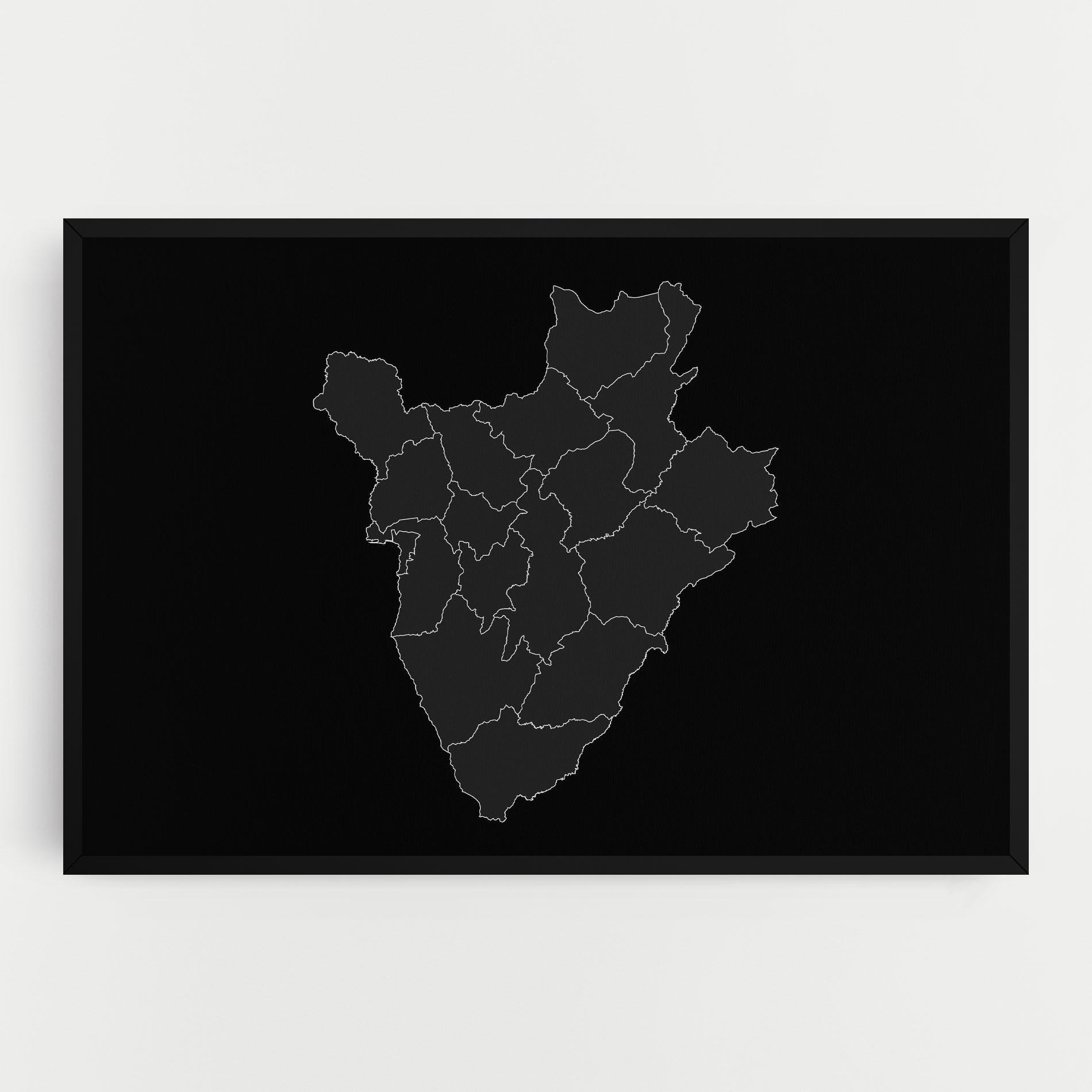 Leinwandbild Burundi Grey Map mockup 0