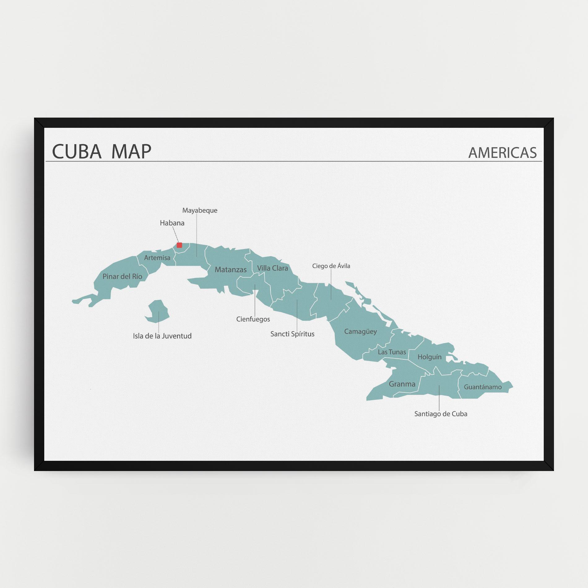 Leinwandbild Cuba Map mockup 0
