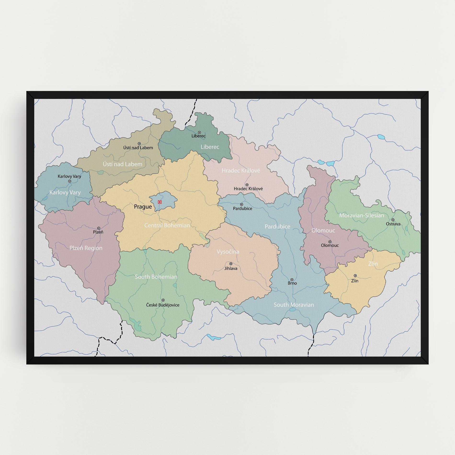 Leinwandbild Czech Republic Map mockup 0