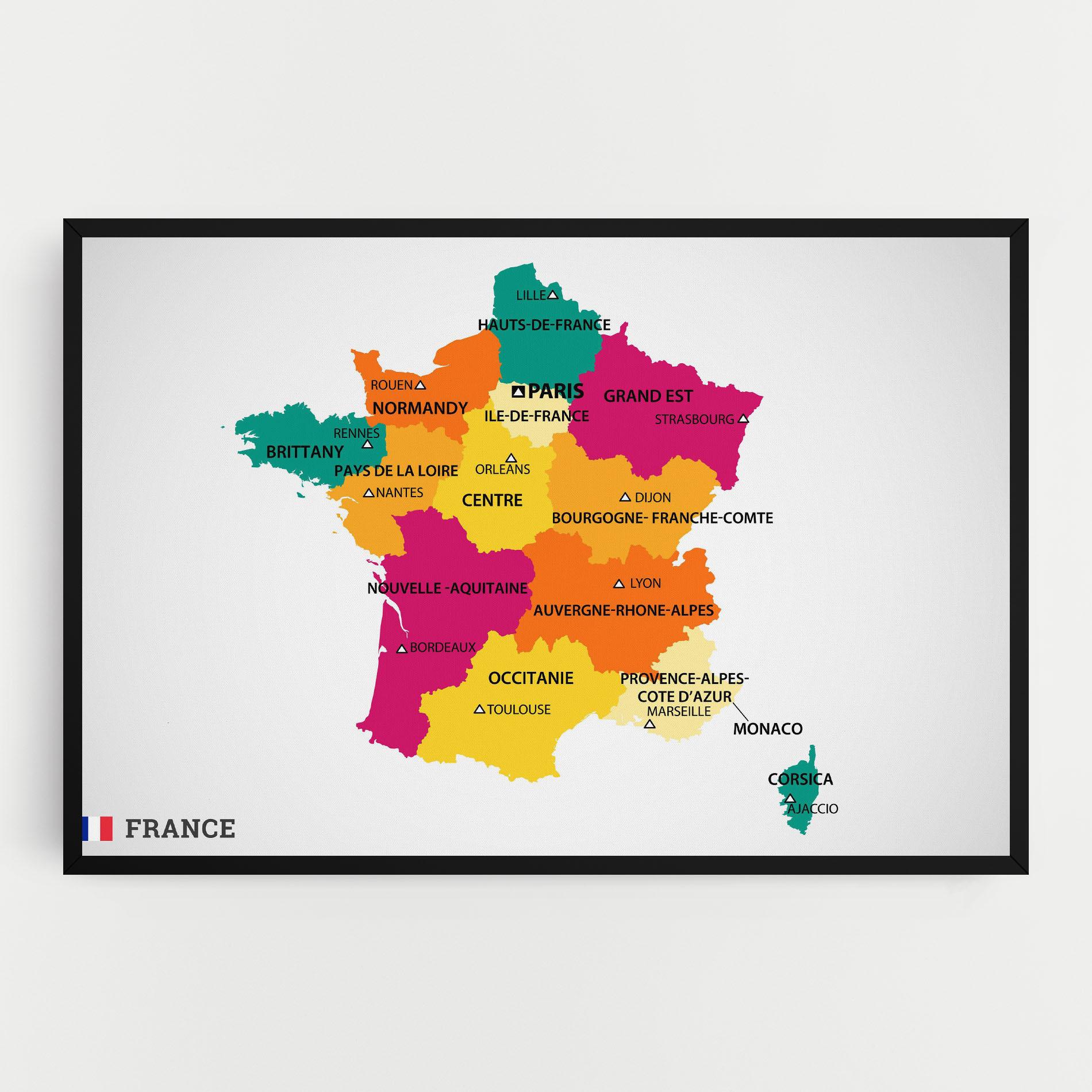 Leinwandbild France Color Map mockup 0