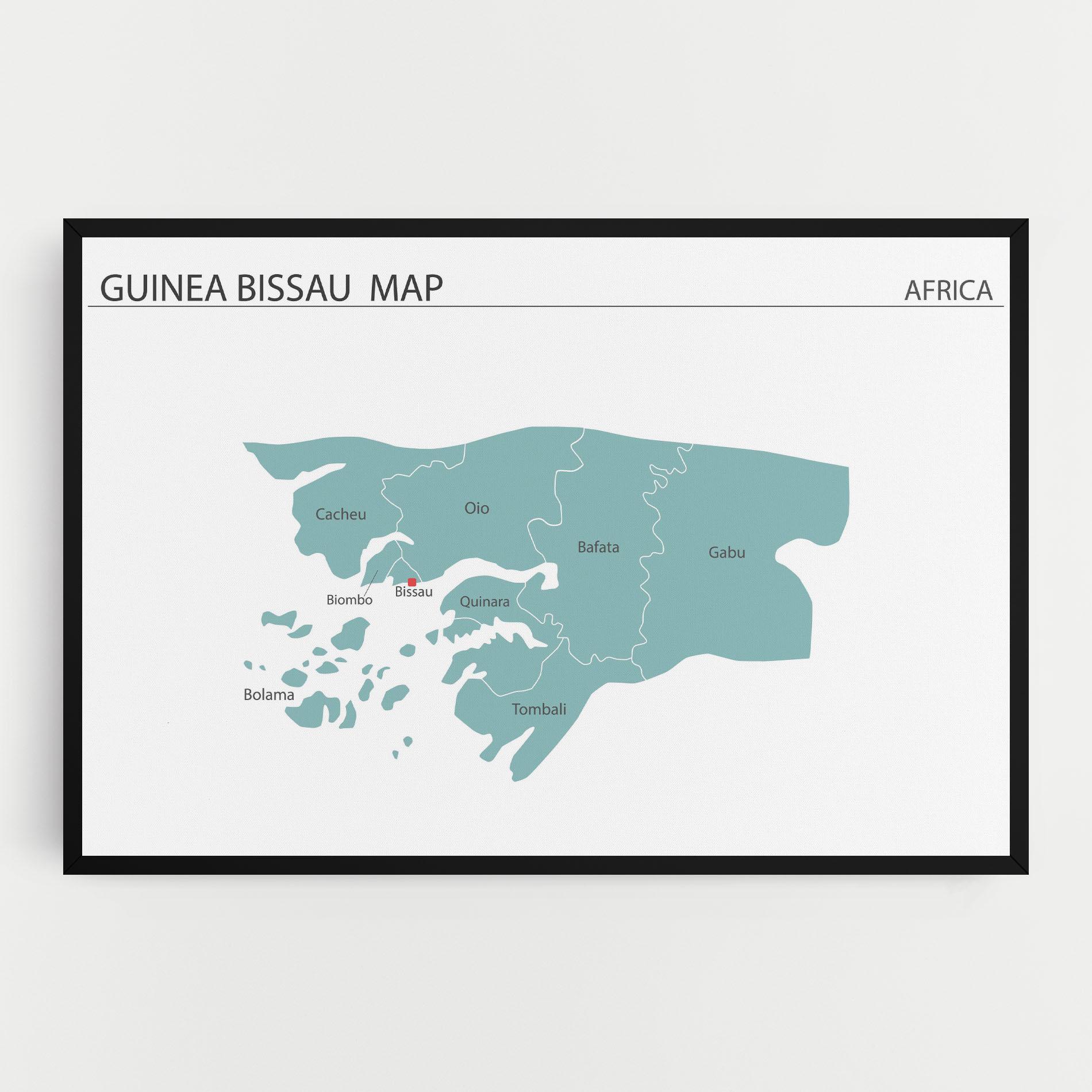 Leinwandbild Guinea Bissau Map mockup 0