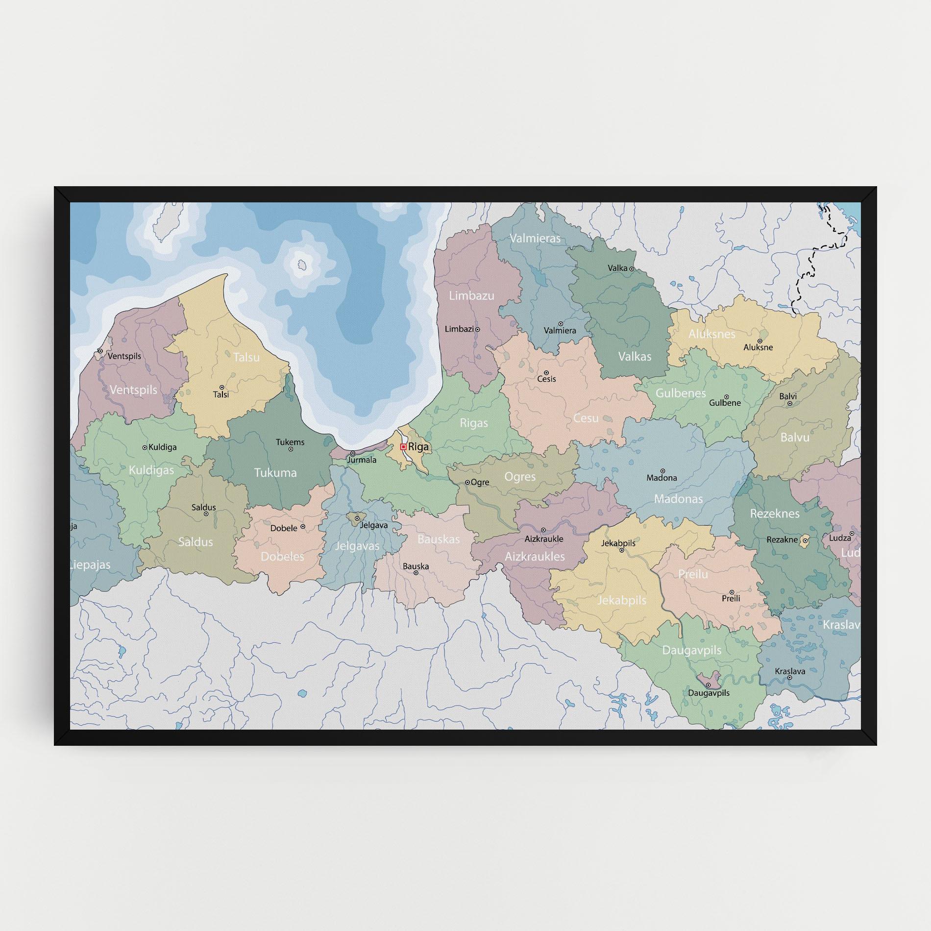 Leinwandbild Latvia Color Map mockup 0