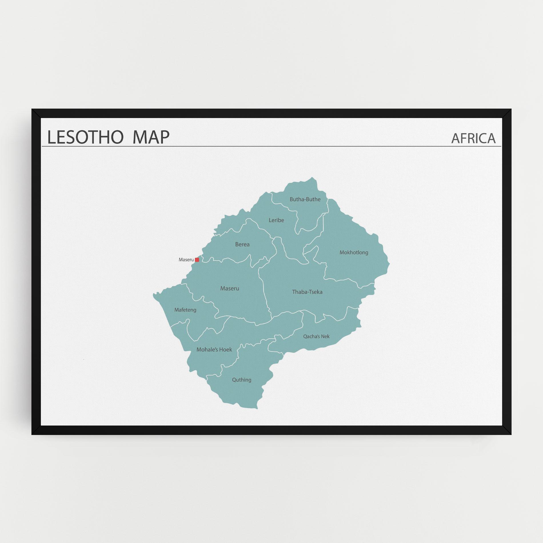 Leinwandbild Lesotho Map mockup 0