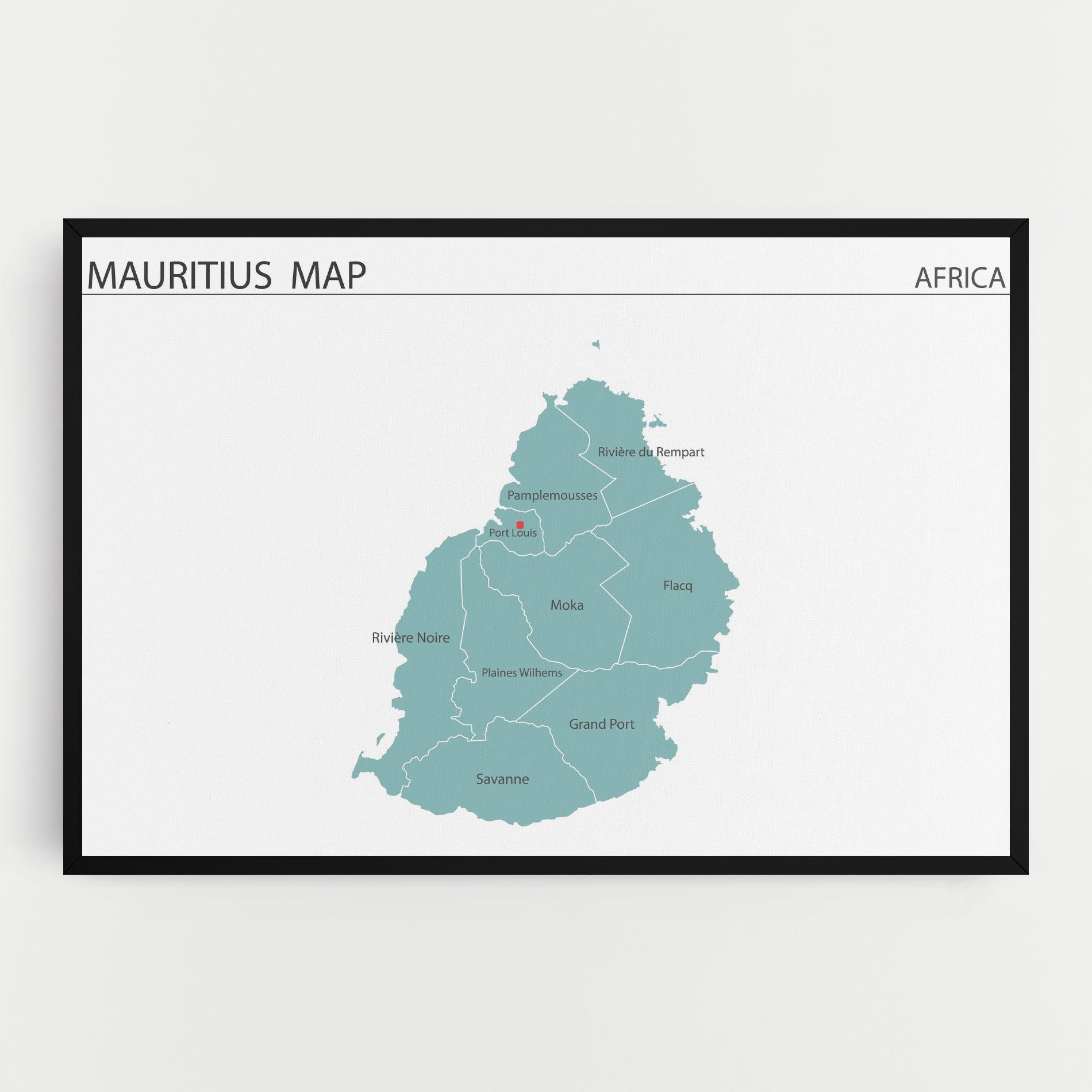 Leinwandbild Mauritius Map mockup 0