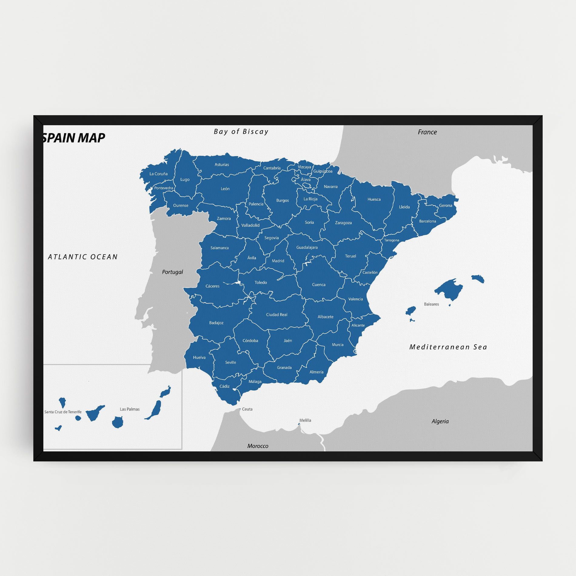 Spain Blue Map mockup 0