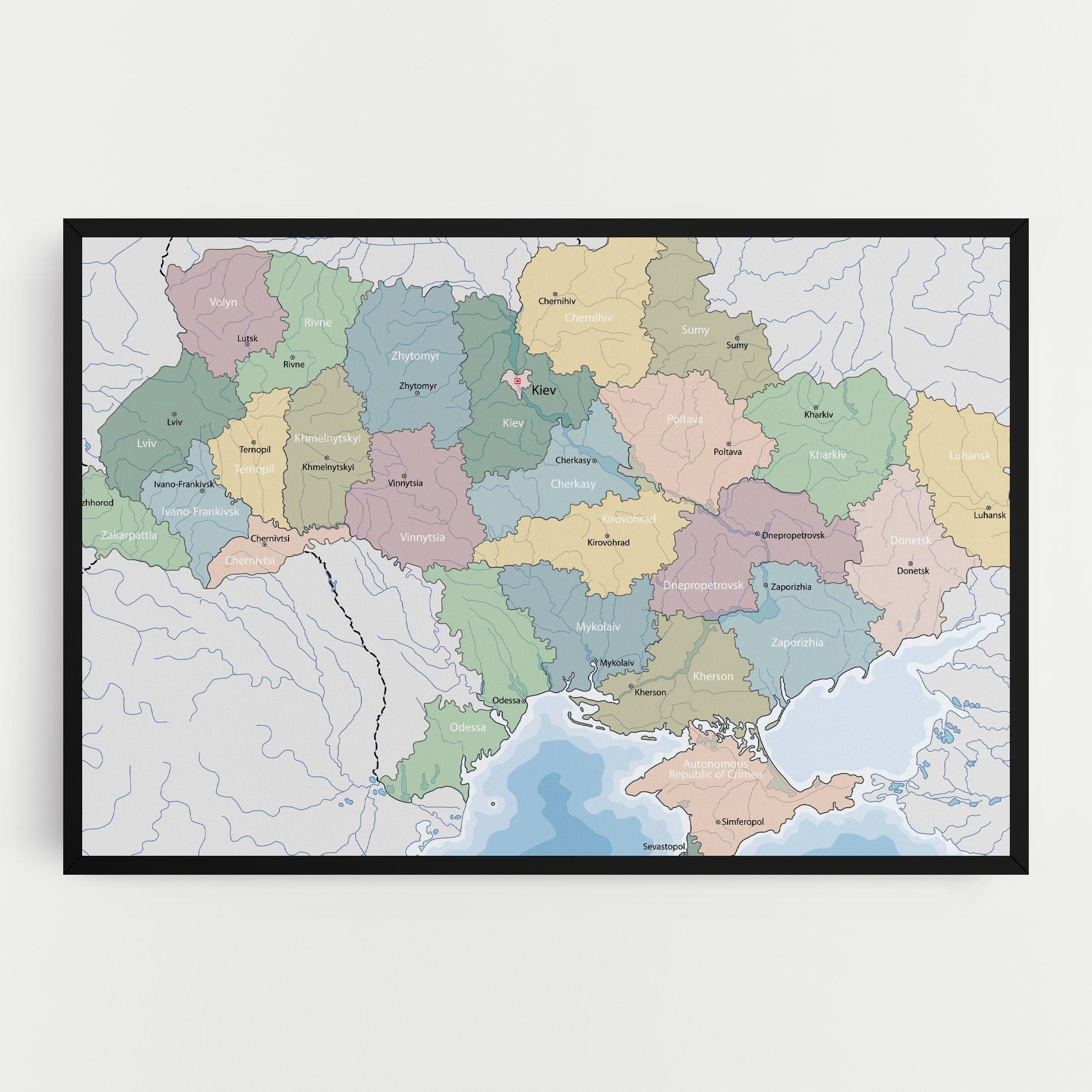Leinwandbild Ukraine Map mockup 0