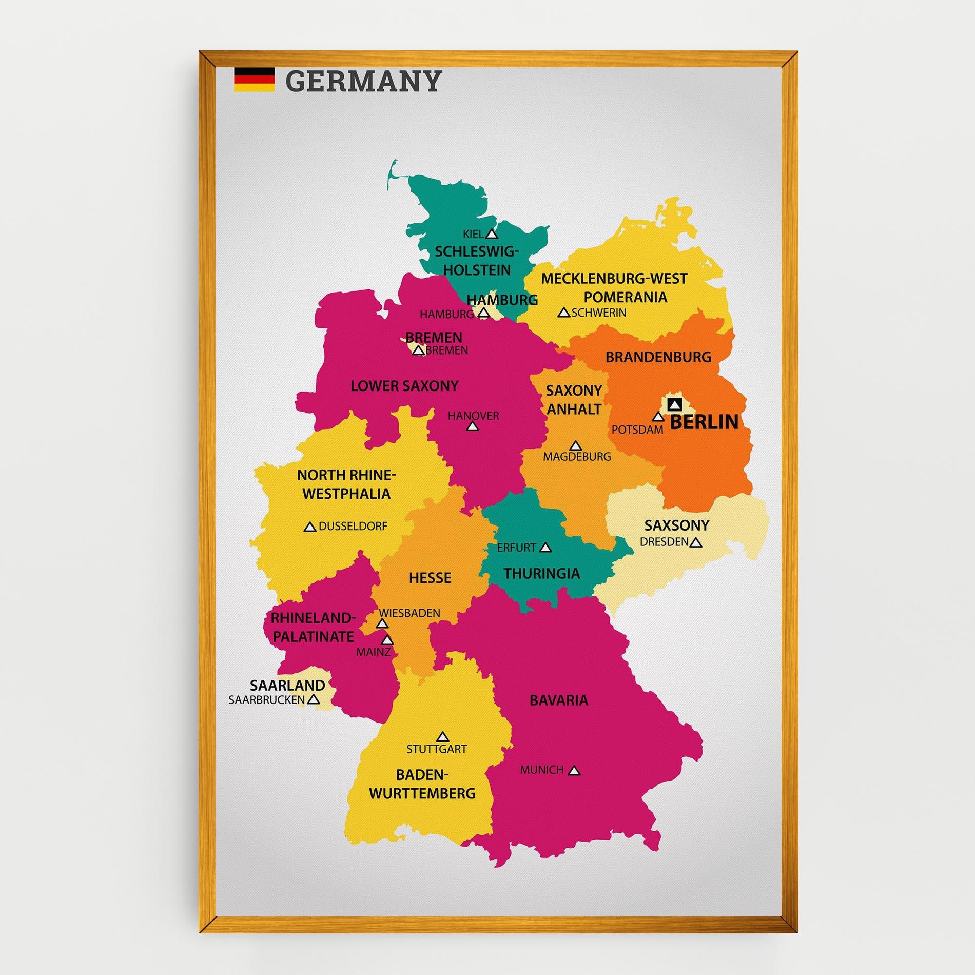Leinwandbild Germany Color Map mockup 0