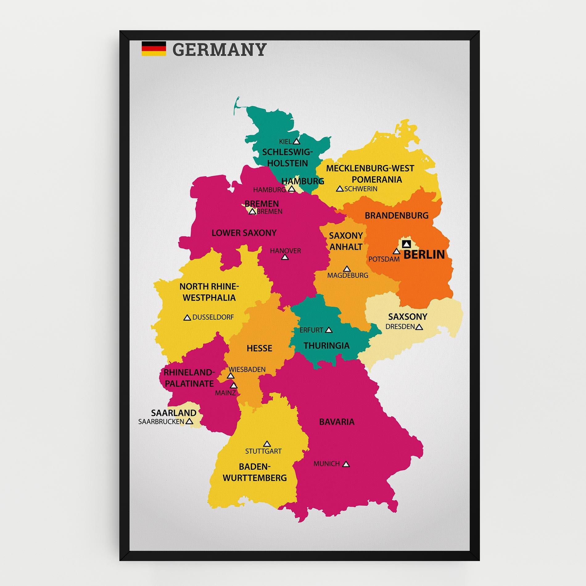 Leinwandbild Germany Color Map mockup 0