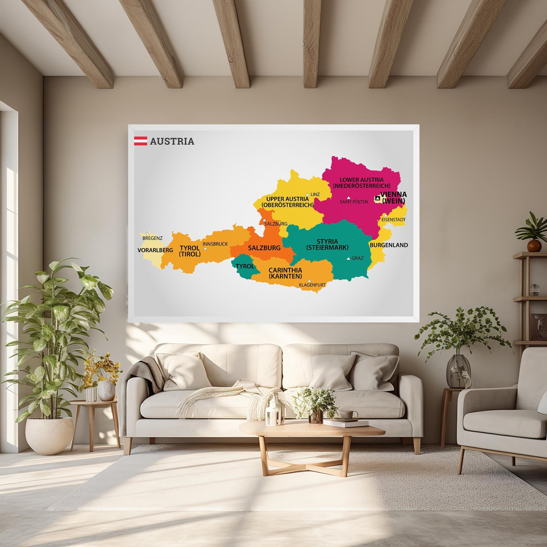 Leinwandbild Austria Color Map mockup 6
