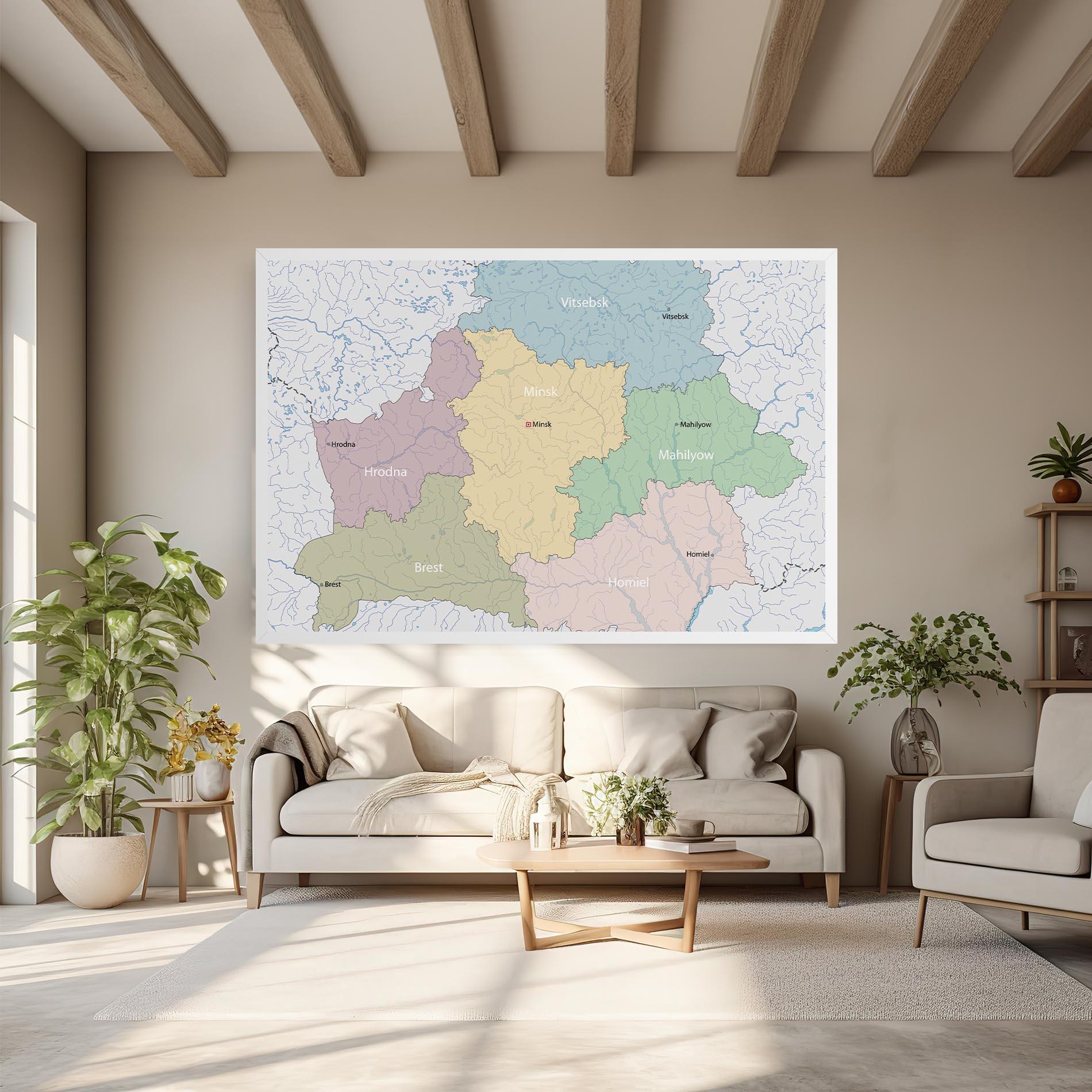 Leinwandbild Belarus Map mockup 6