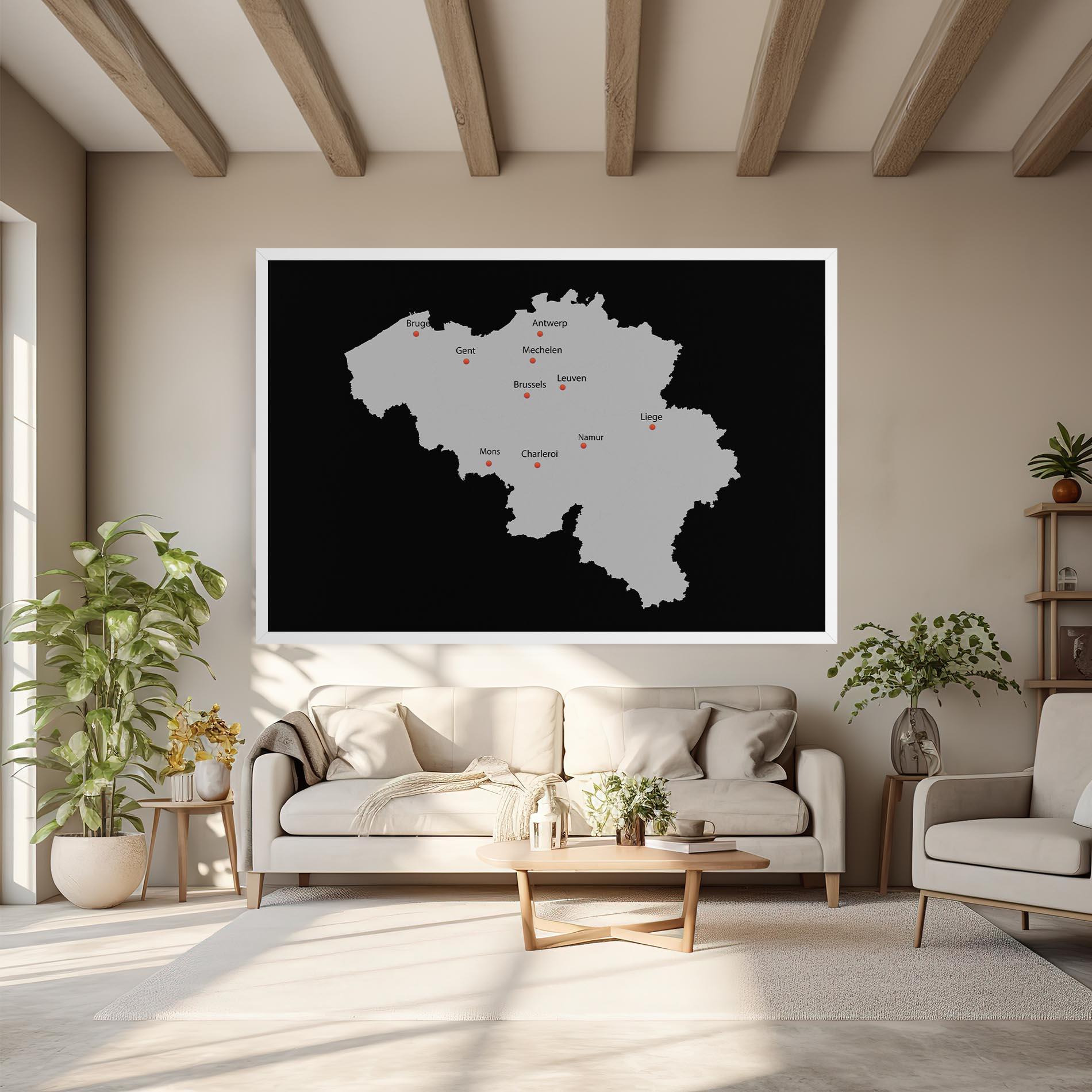 Leinwandbild Belgium Map mockup 6
