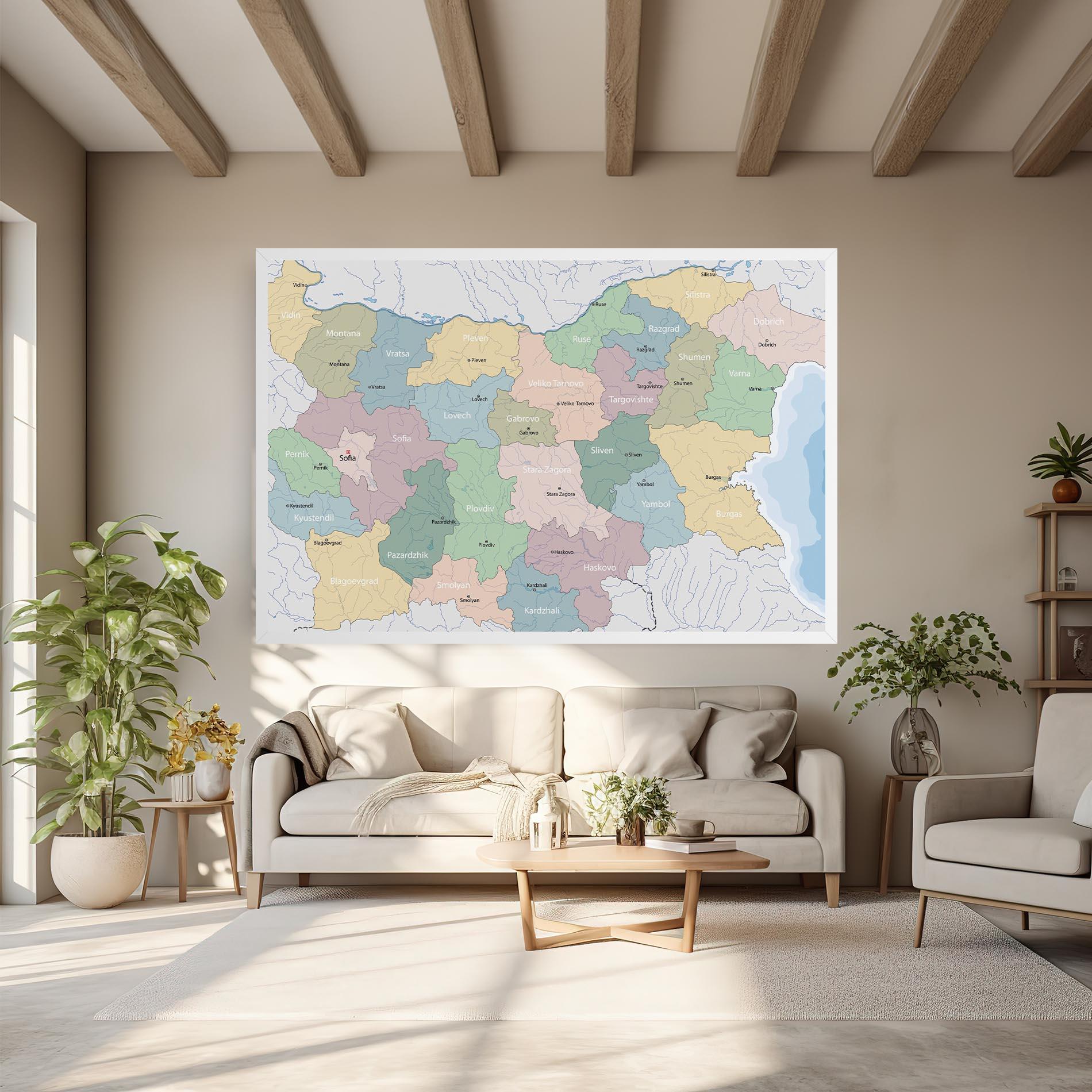 Leinwandbild Bulgaria Map mockup 6