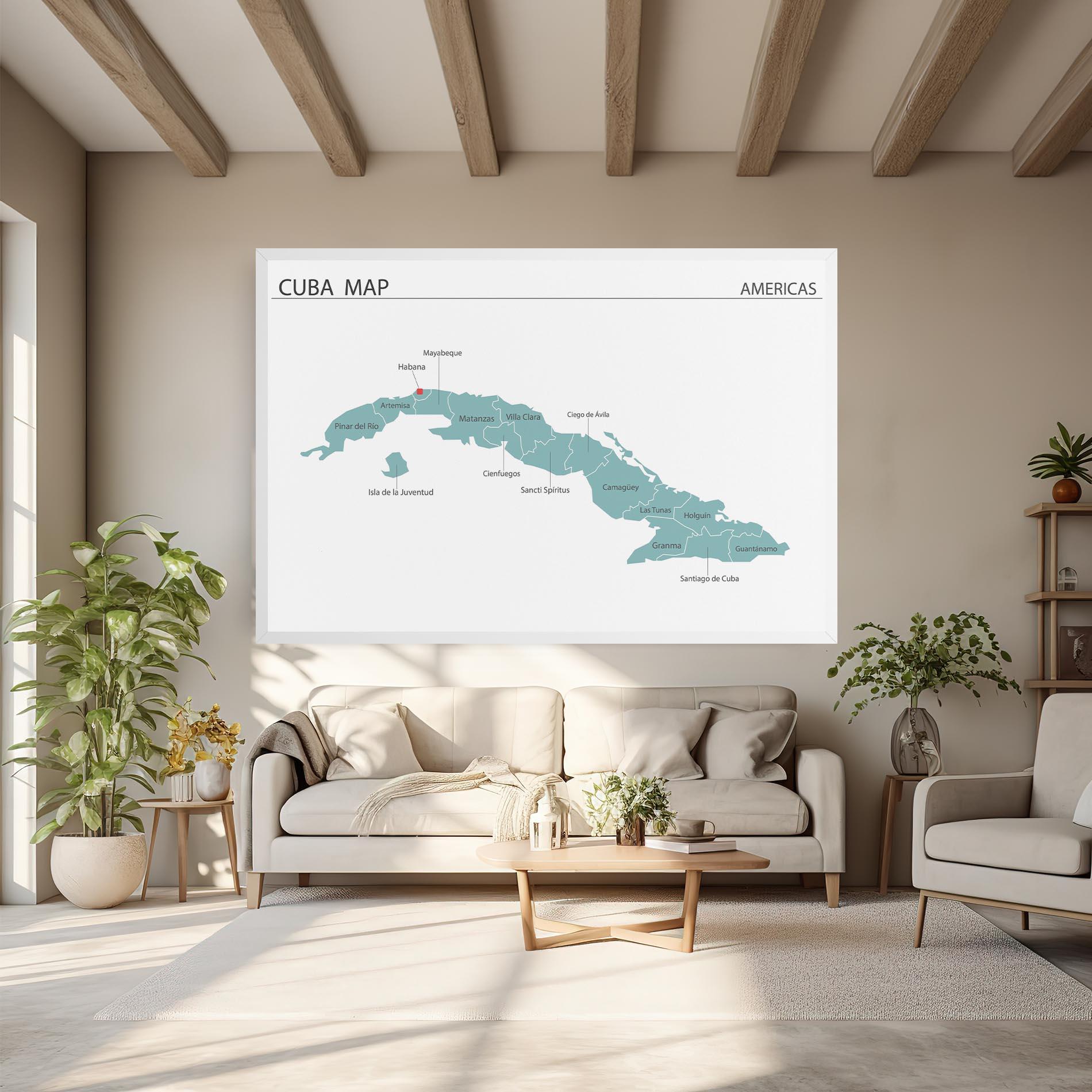 Leinwandbild Cuba Map mockup 6