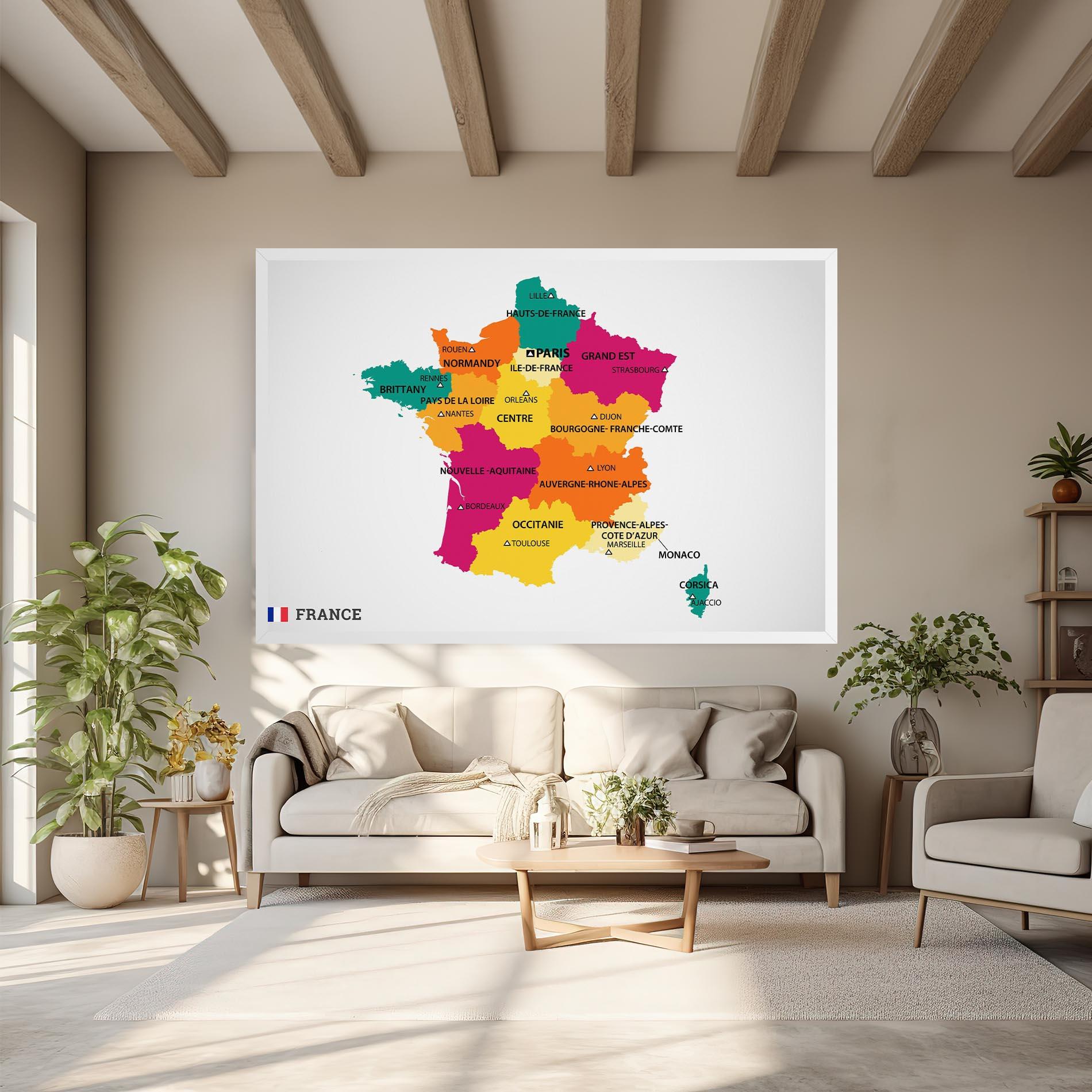 Leinwandbild France Color Map mockup 6
