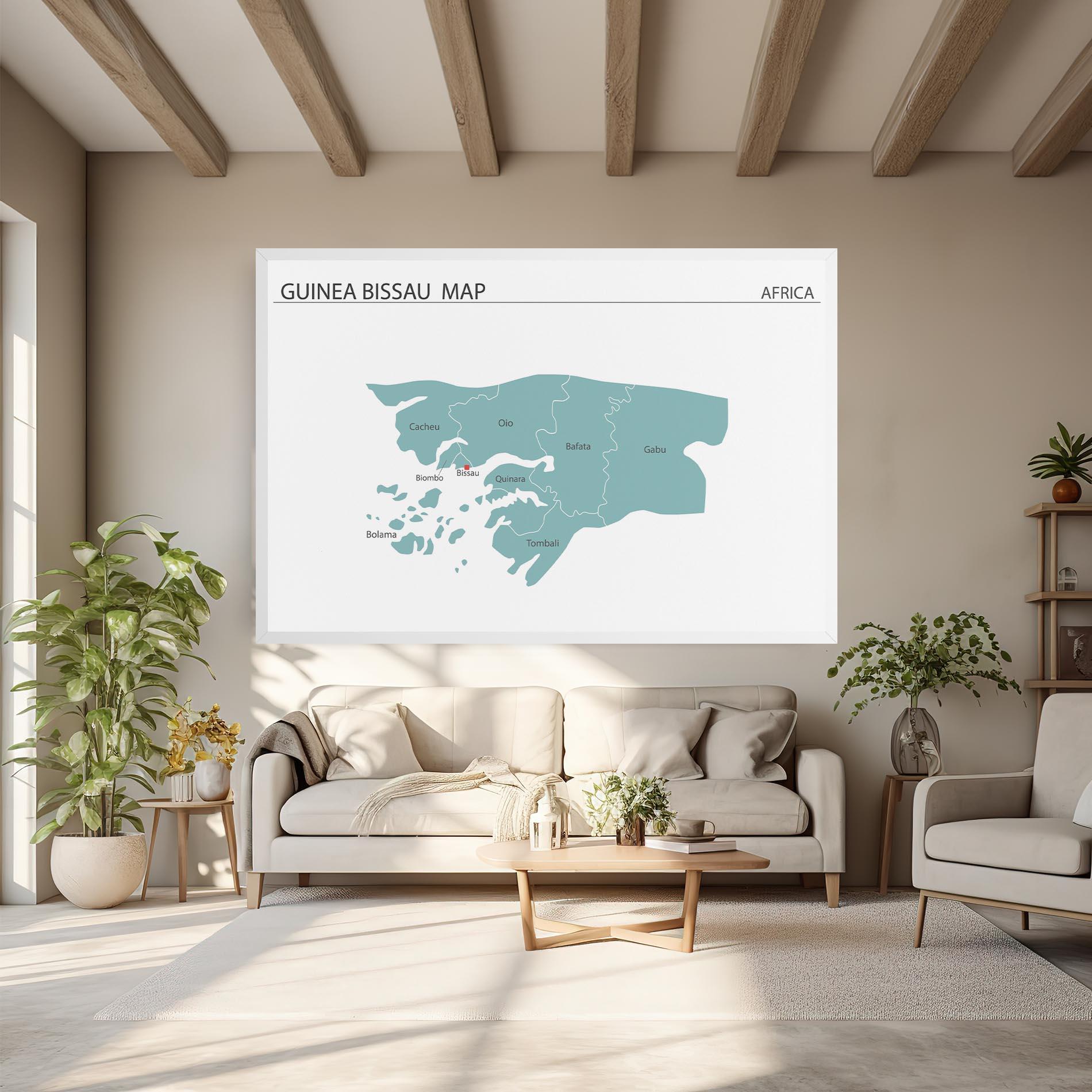 Leinwandbild Guinea Bissau Map mockup 6