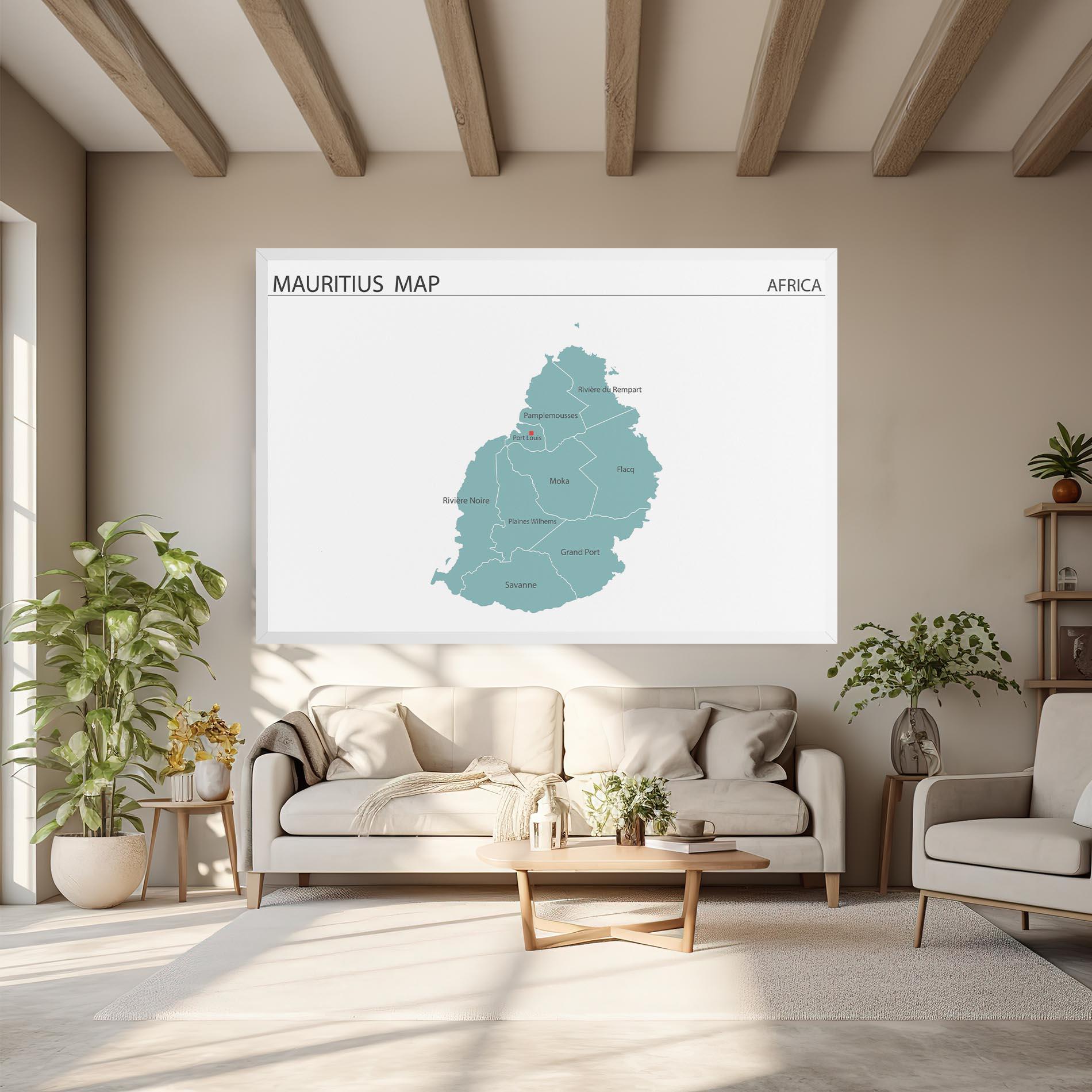 Leinwandbild Mauritius Map mockup 6
