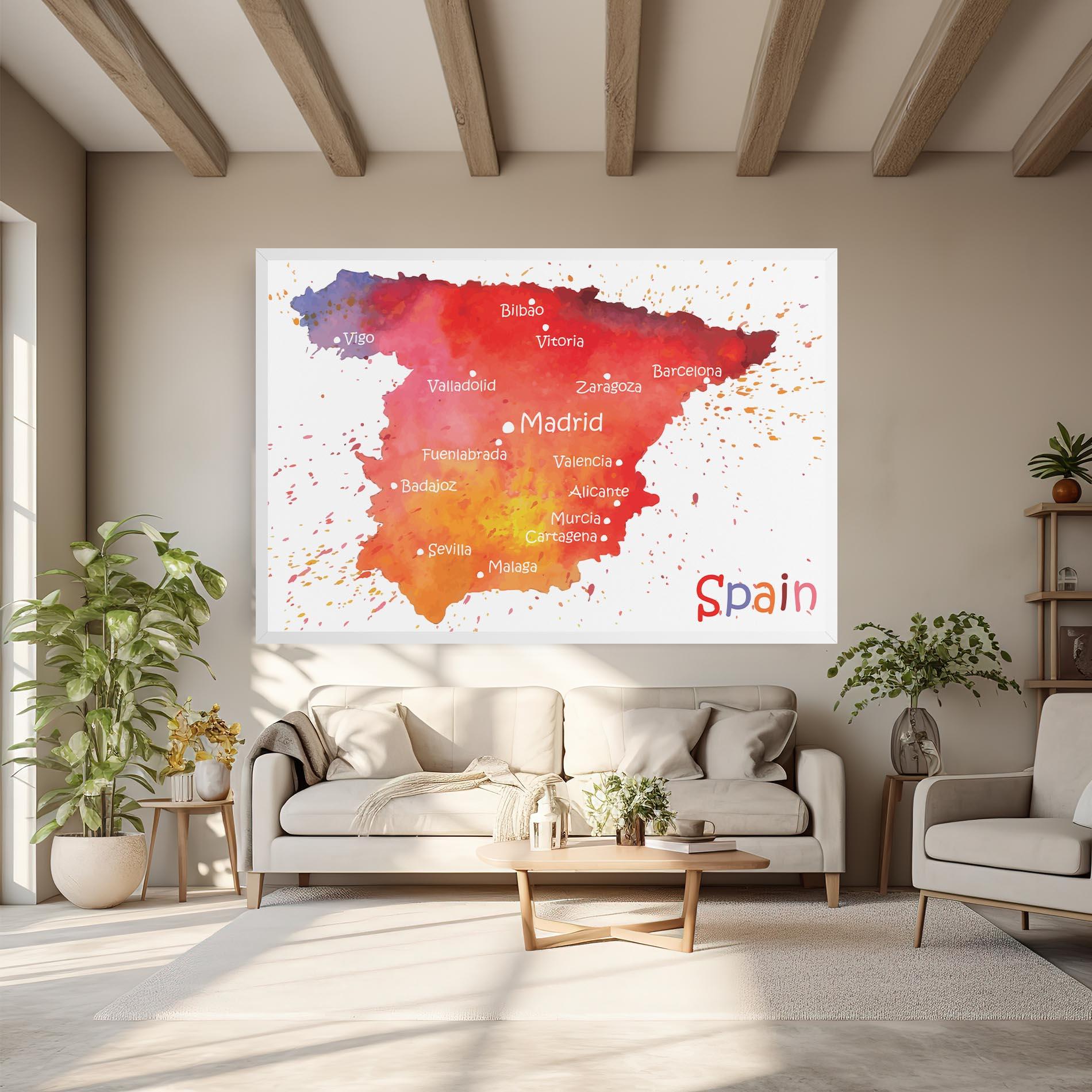 Leinwandbild Spain Map mockup 6