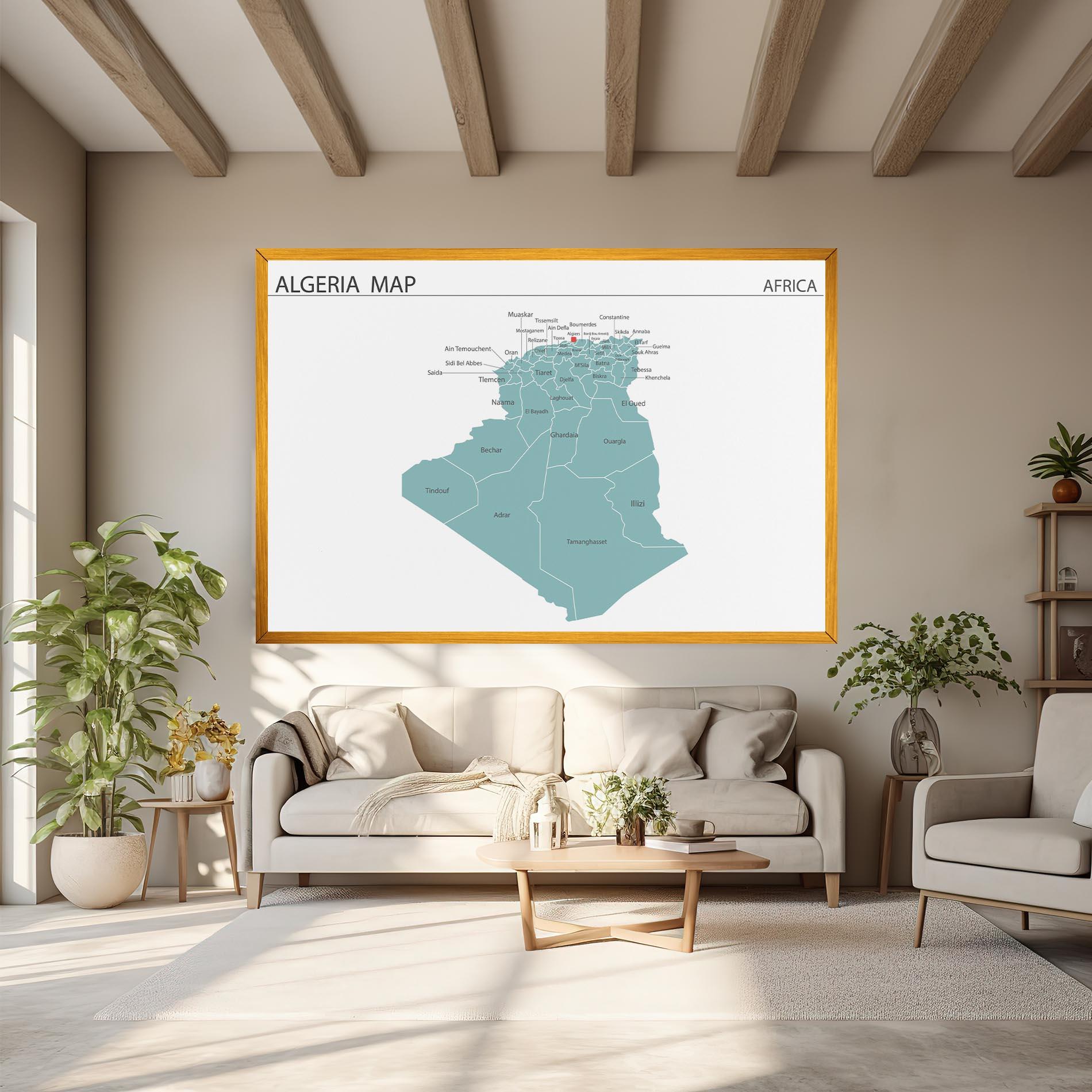 Leinwandbild Algeria Map mockup 6