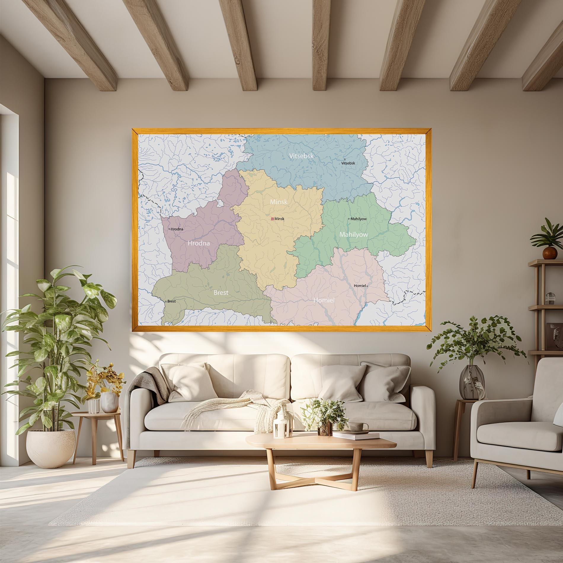 Leinwandbild Belarus Map mockup 6
