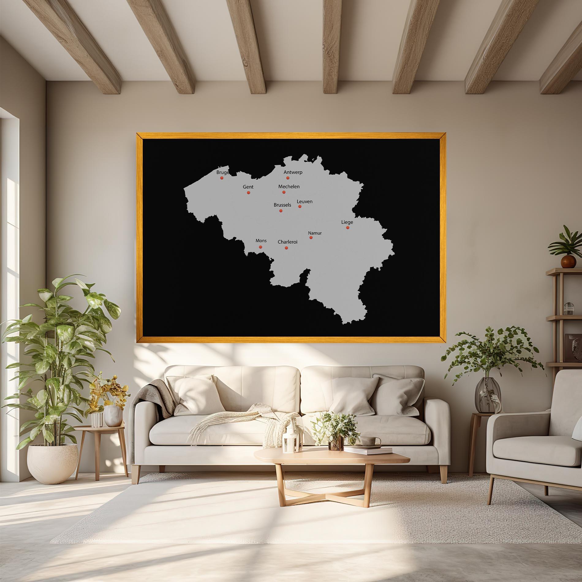 Leinwandbild Belgium Map mockup 6