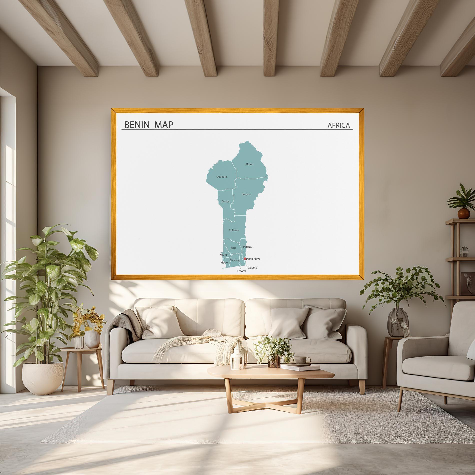 Leinwandbild Benin Map mockup 6