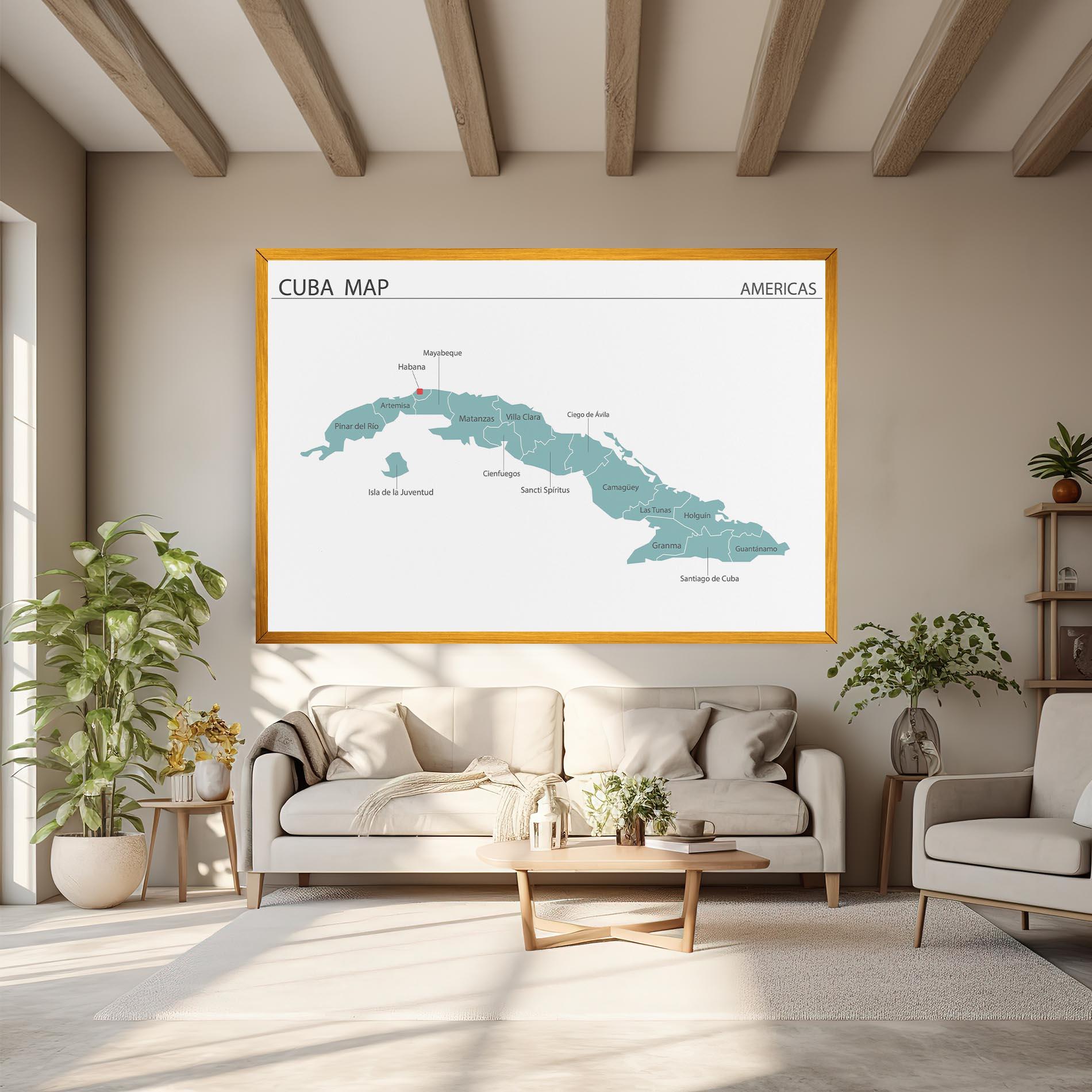 Leinwandbild Cuba Map mockup 6